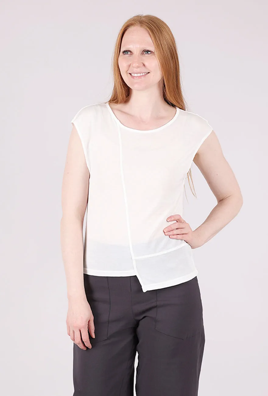 Brooke Knit Top, White Long Sleeve Office Outfit