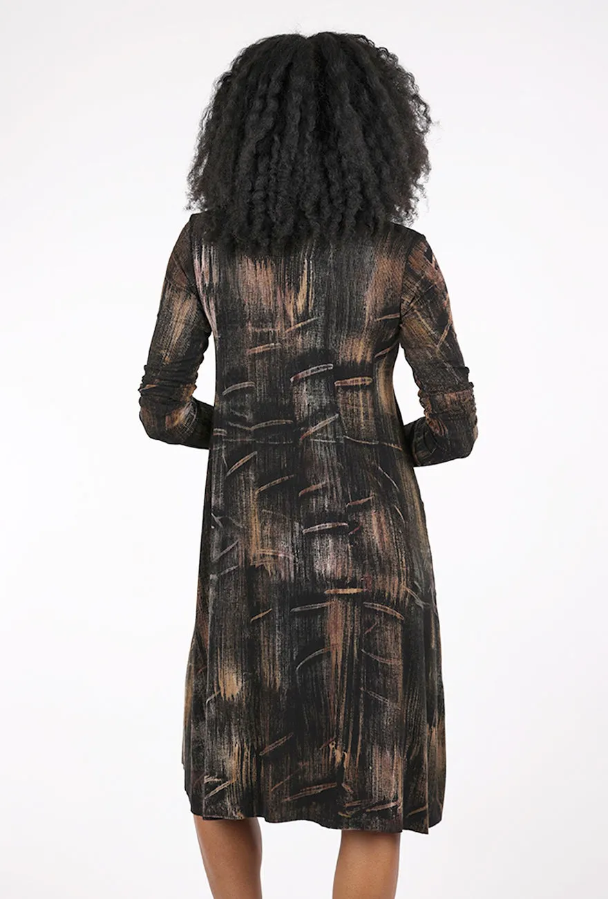 Brush Knit Pocket Dress, Khaki/Black Hot Pick