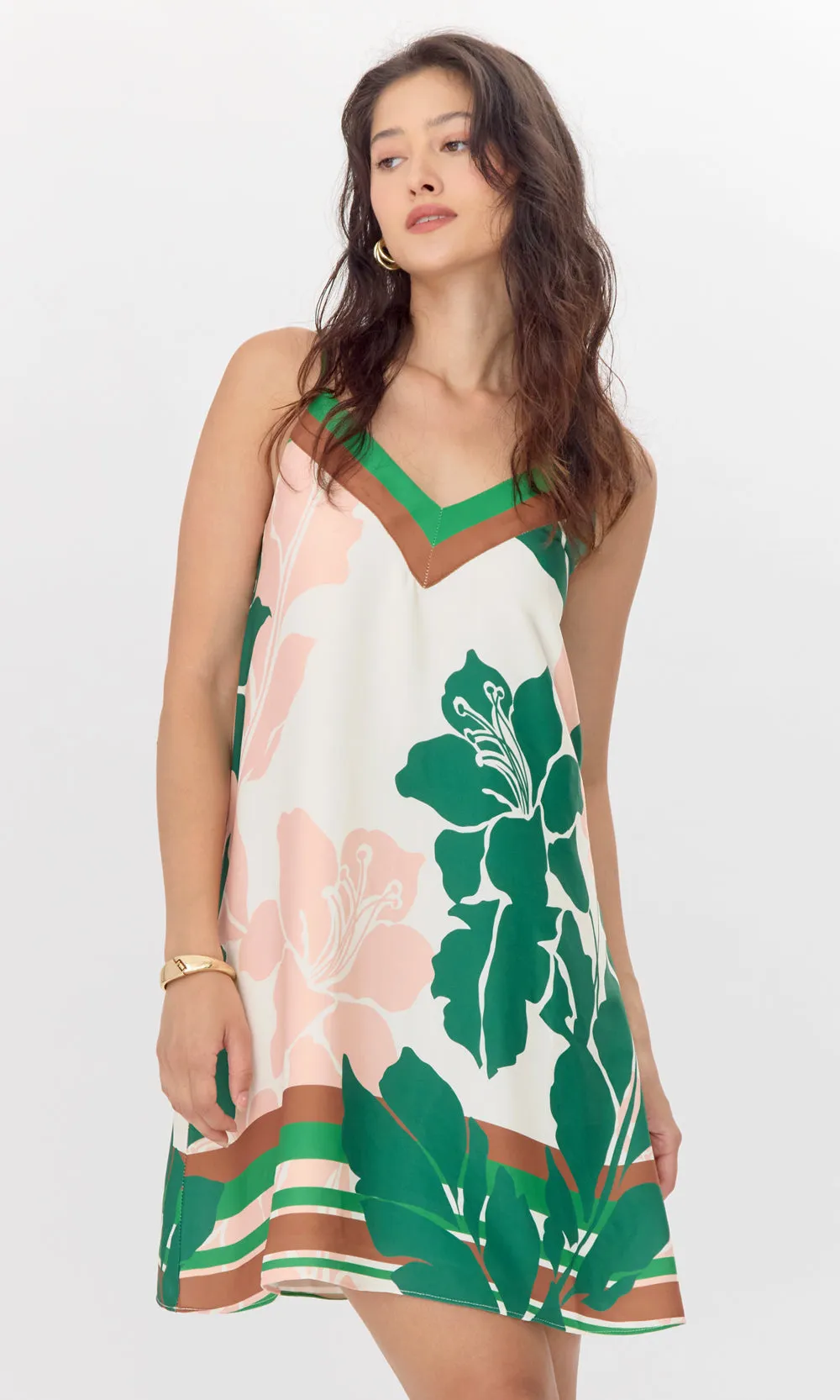 Brush Stroke Avalon Strappy Cami Dress