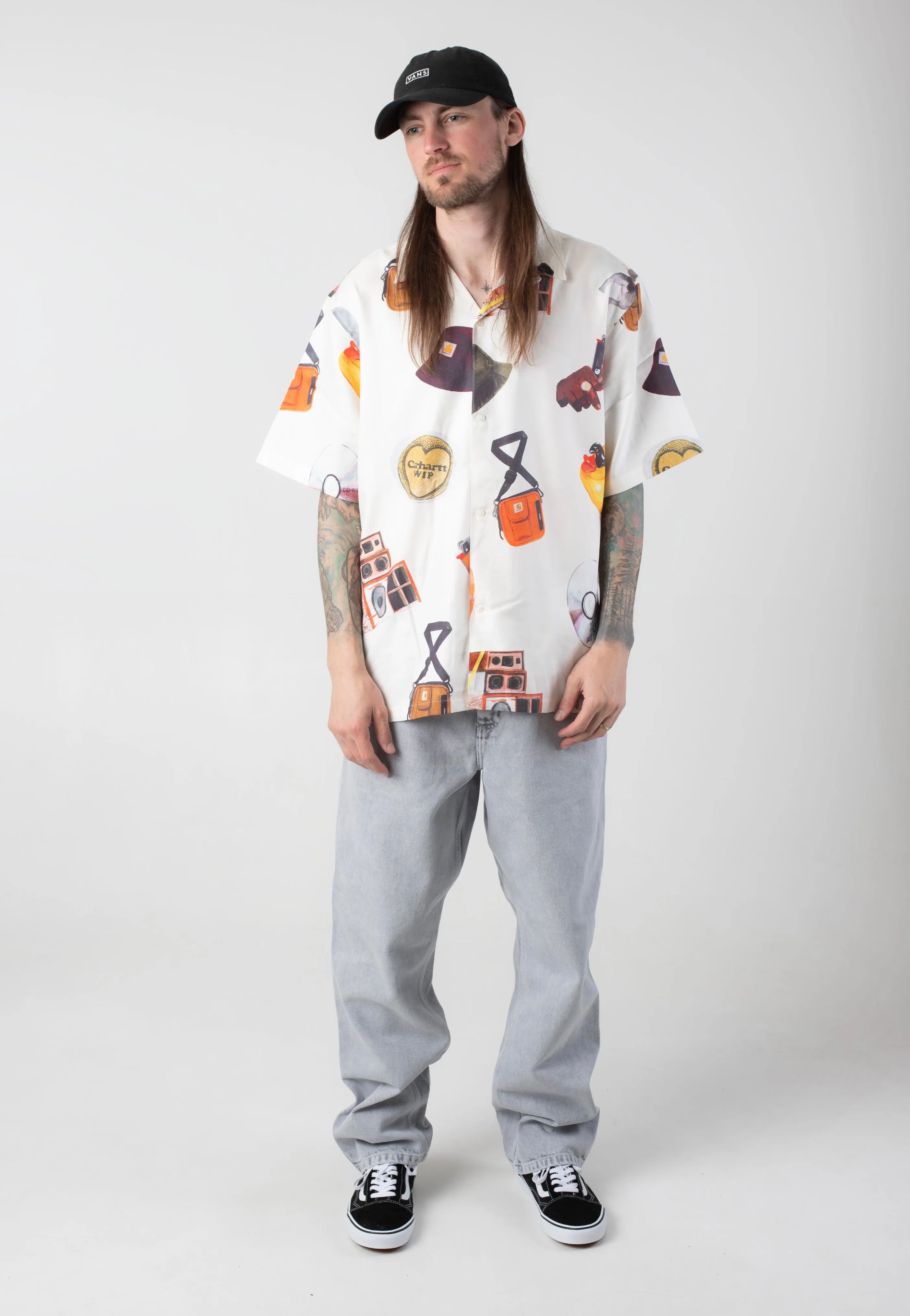 Brushed Feel Carhartt WIP - Single Knee Black Chalk Wash - Pants