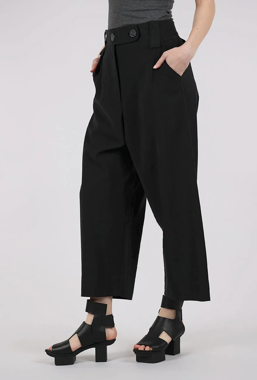 Buche Drape Trousers, Black Breathable fabric