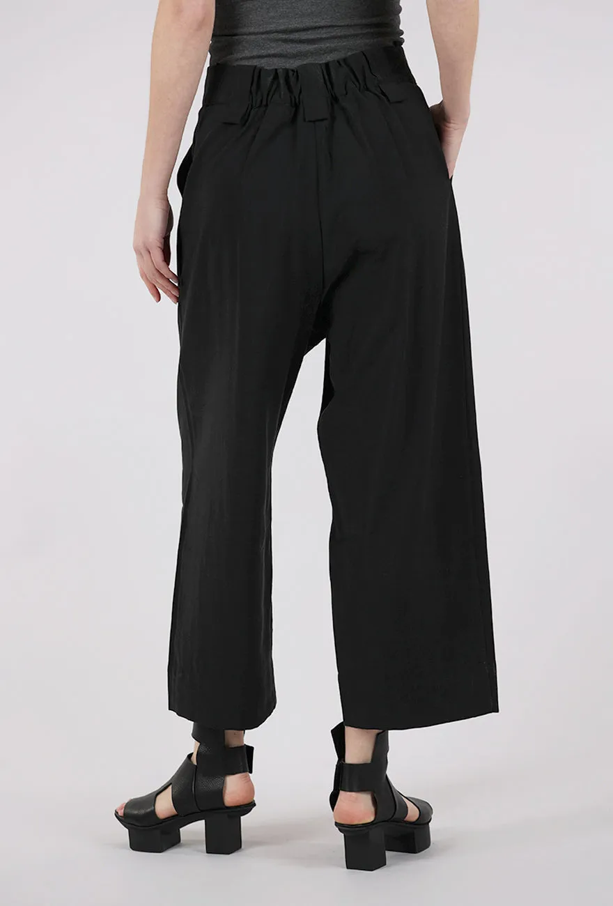 Buche Drape Trousers, Black Breathable fabric