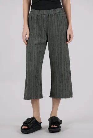 Heat Friendly Bumpy Stripe Linen Crop Pant, Clay