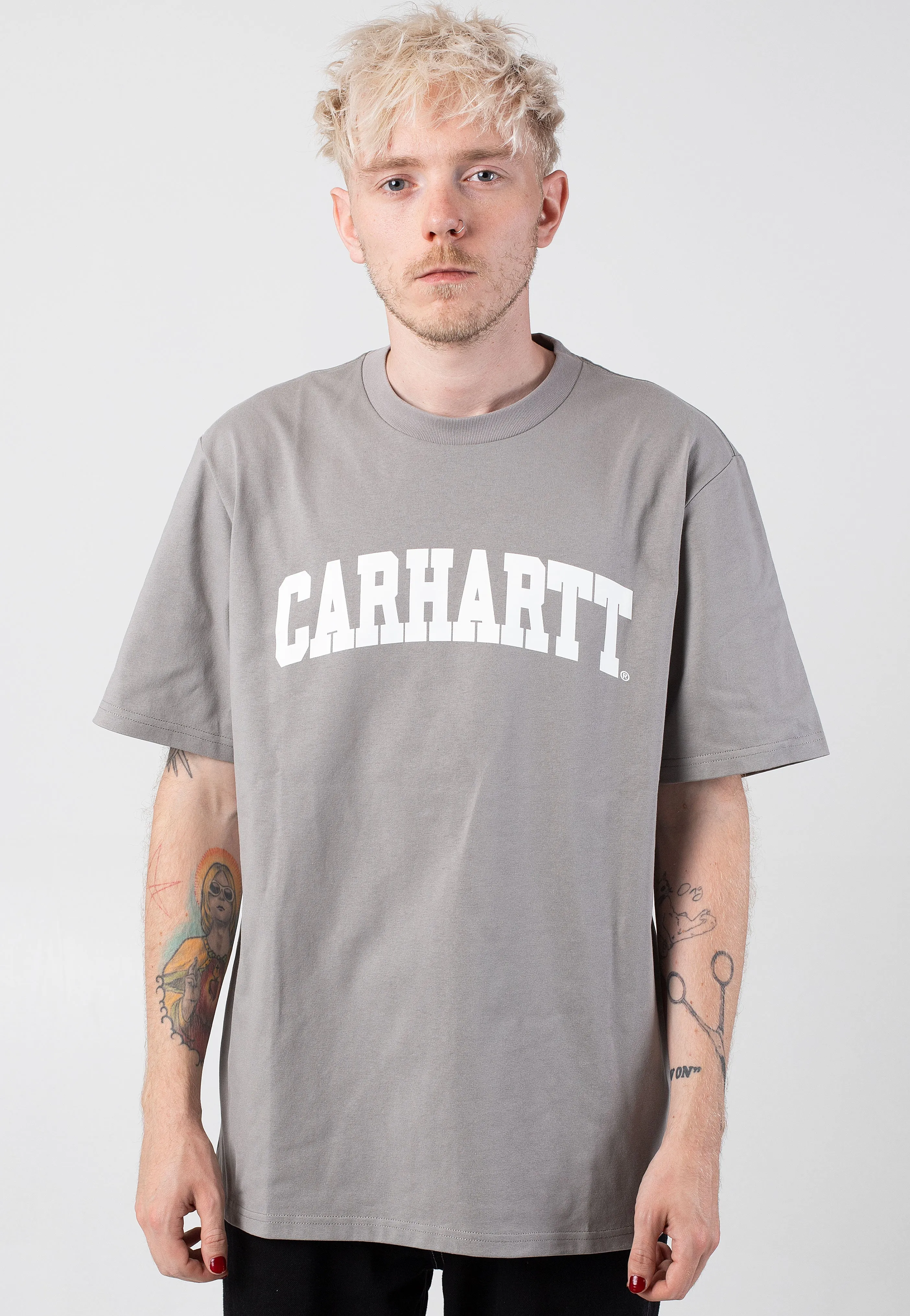 Active Trend Carhartt WIP - University Misty Grey/White - T-Shirt