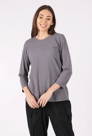 Bright Color CA Fitted Tee, Light Charcoal