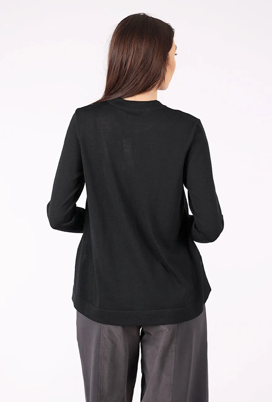 Cable Knit Vintage Newton Cardigan, Black