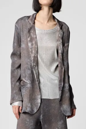 Snow Day Minimalist Style Camouflage Grey Silk Jacket