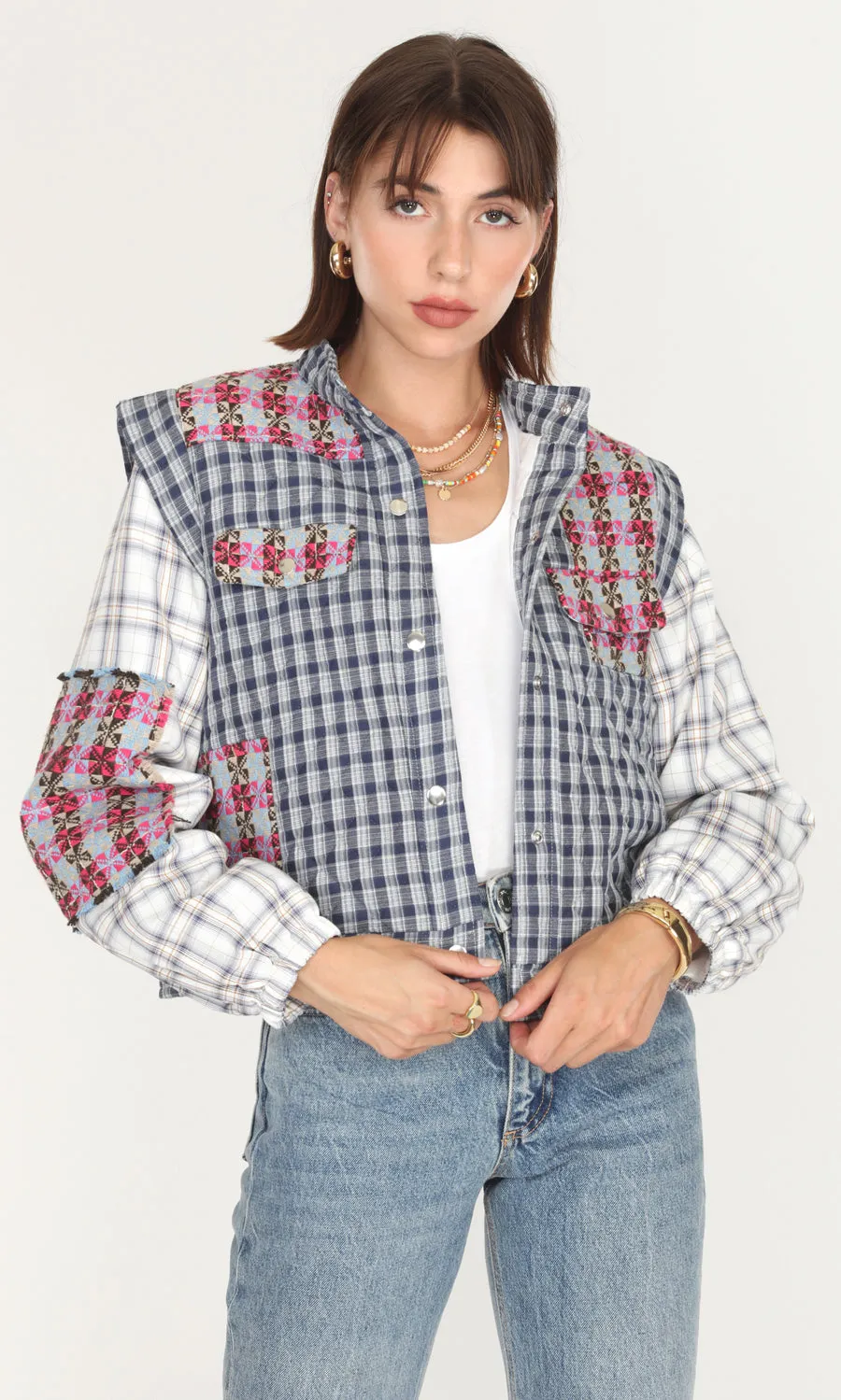 Canvas Construction Milton Patchwork Jacket