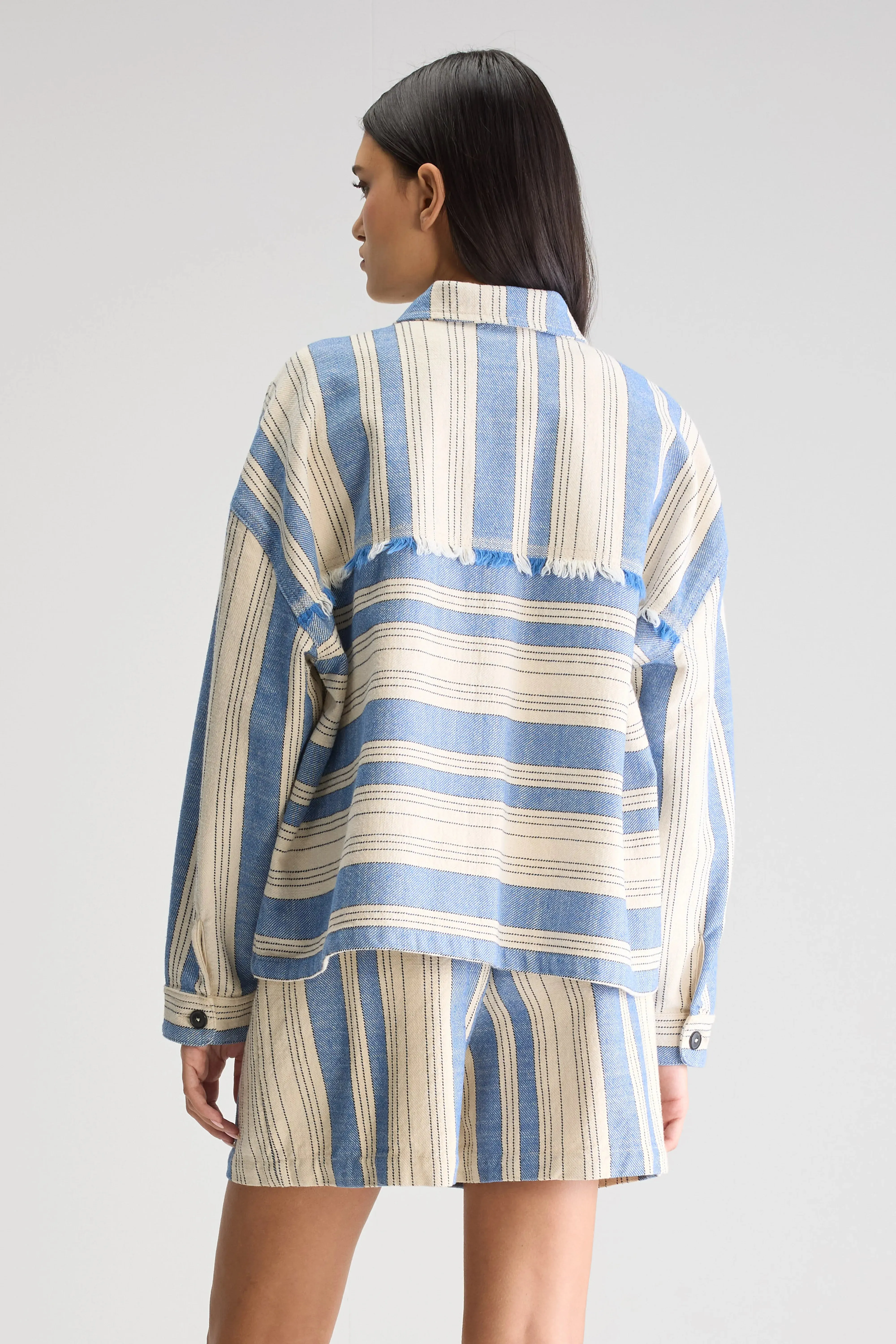 Canvas Construction Parrish relaxed overshirt (251 / W / STRIPE A)