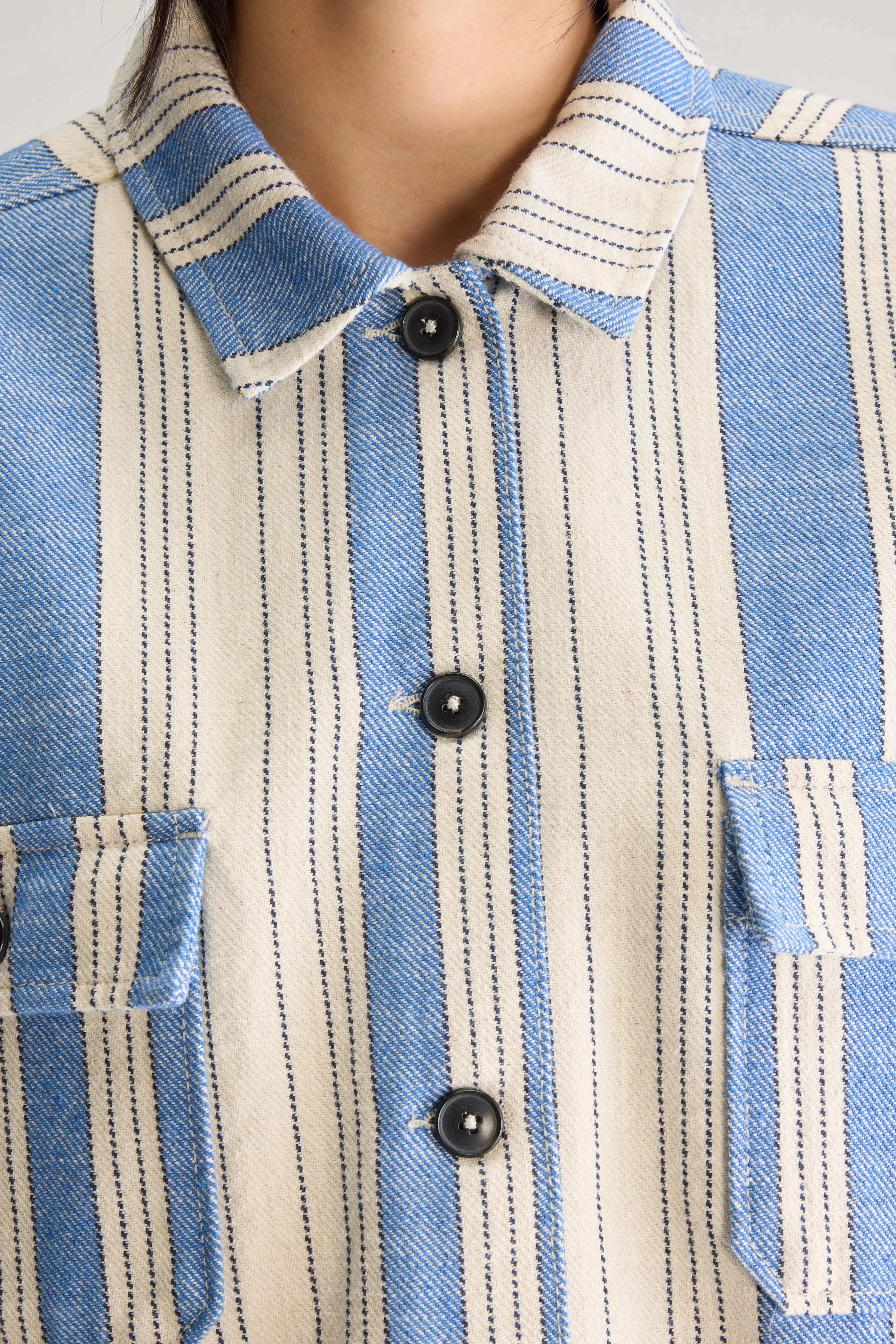 Canvas Construction Parrish relaxed overshirt (251 / W / STRIPE A)