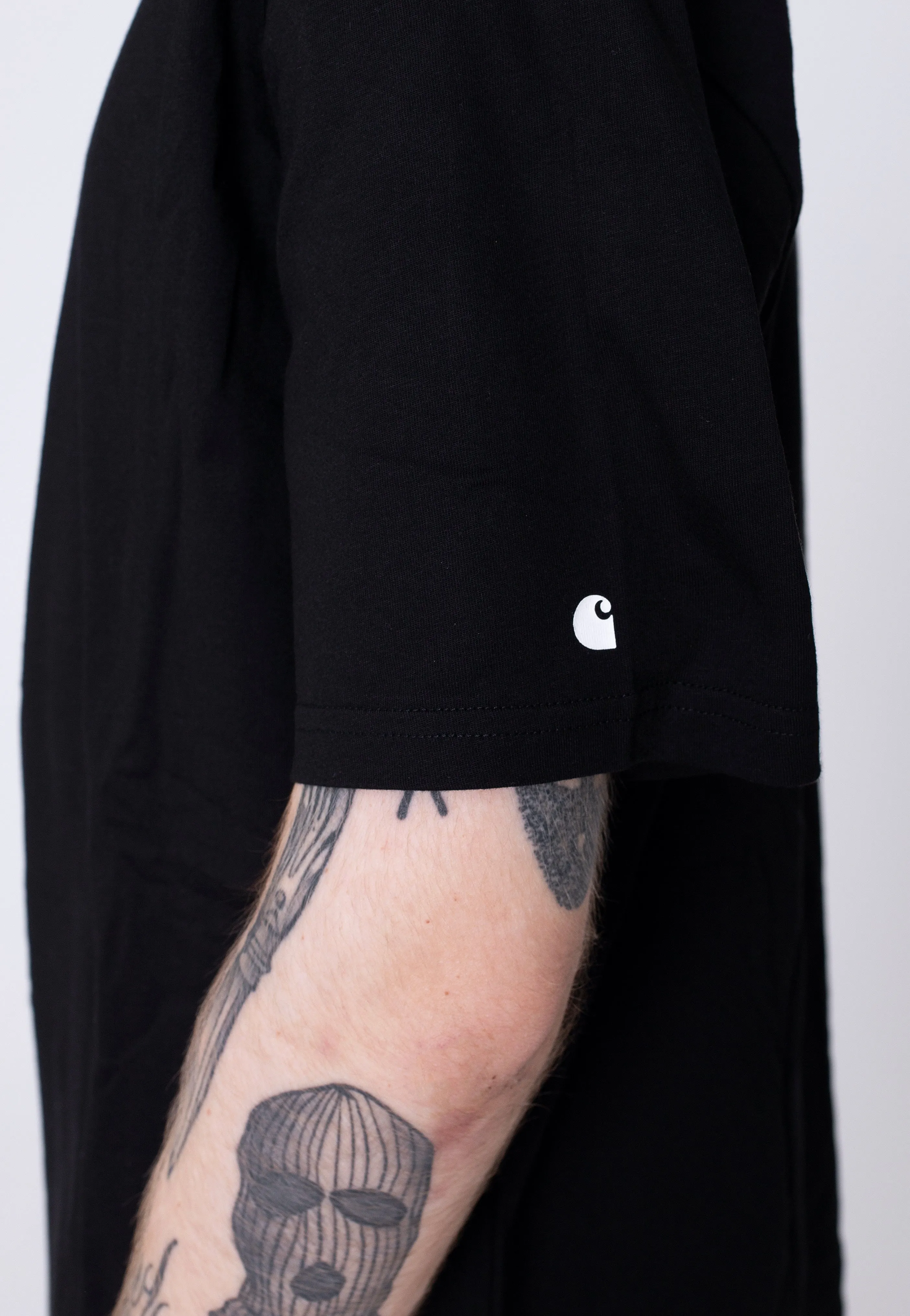Carhartt WIP - Base Black/White - T-Shirt Snow - sporty