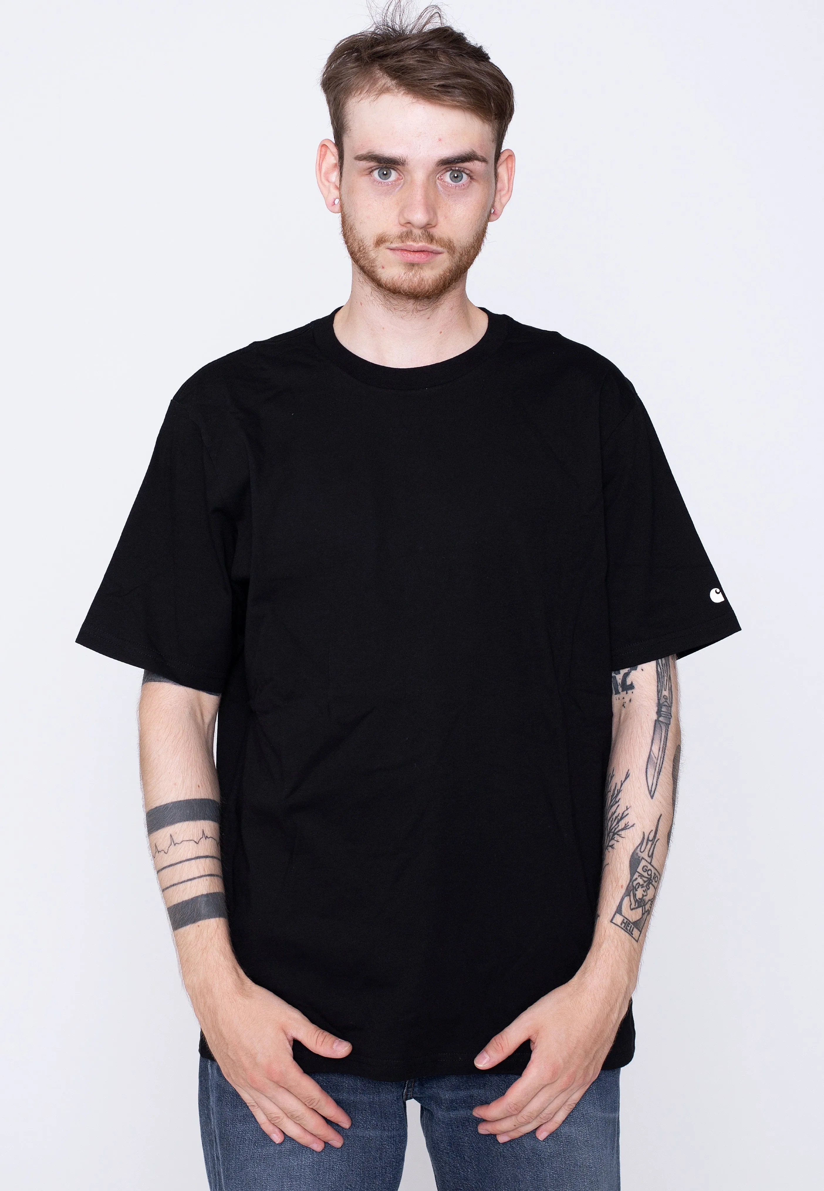 Carhartt WIP - Base Black/White - T-Shirt Snow - sporty