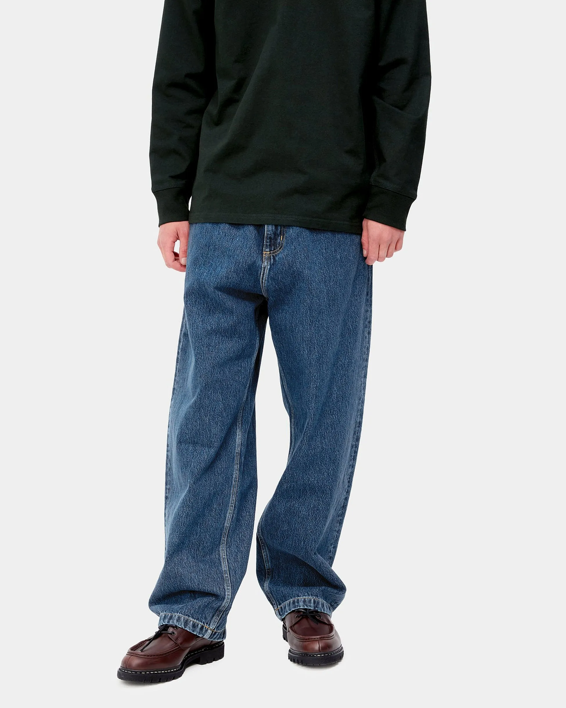 Carhartt WIP Brandon Pant Loose Straight Mens Jeans - Blue Stone Washed | Carhartt WIP Jeans | JEANSTORE