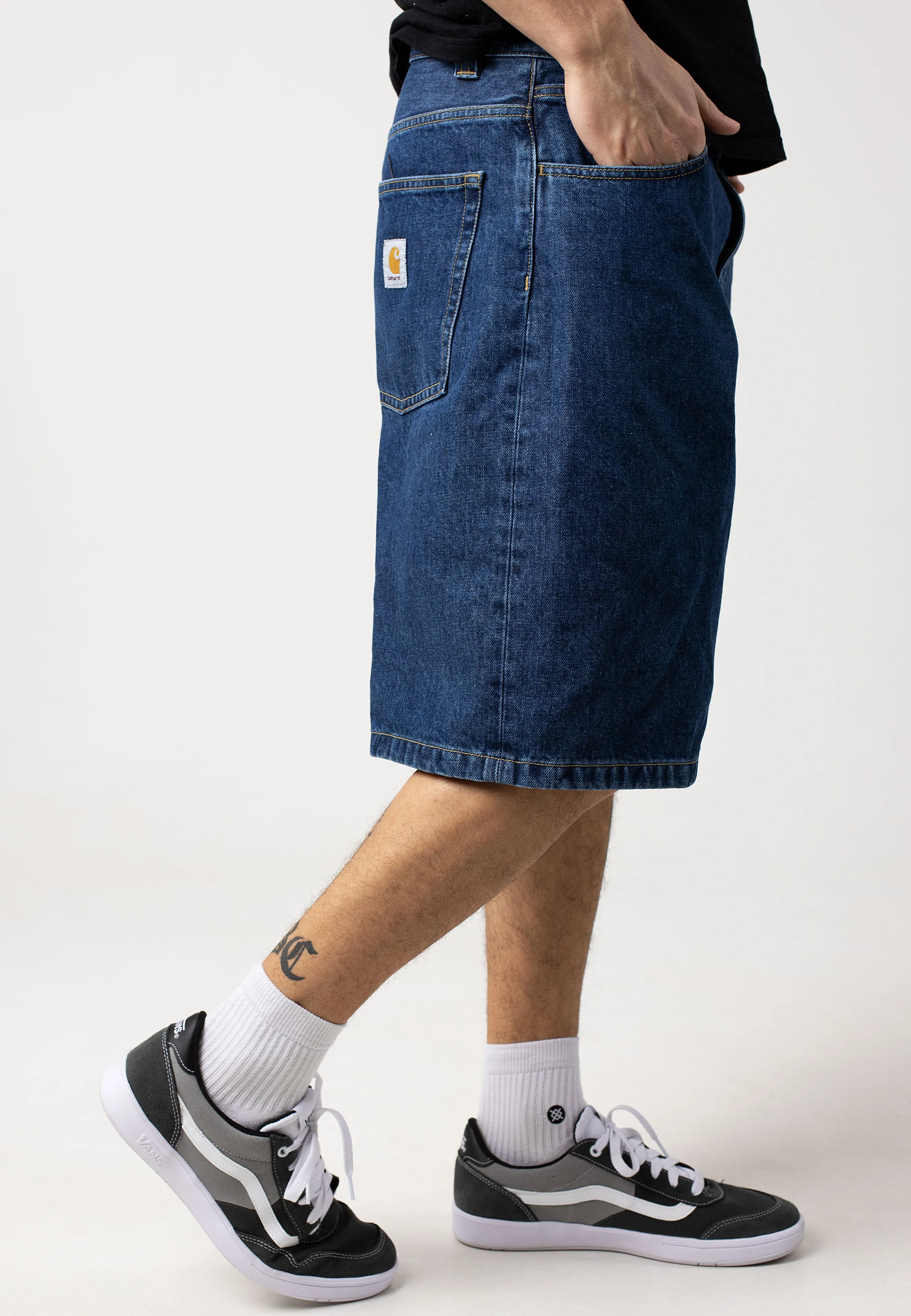 Carhartt WIP - Brandon Stone Washed Blue - Shorts Geometric Pattern
