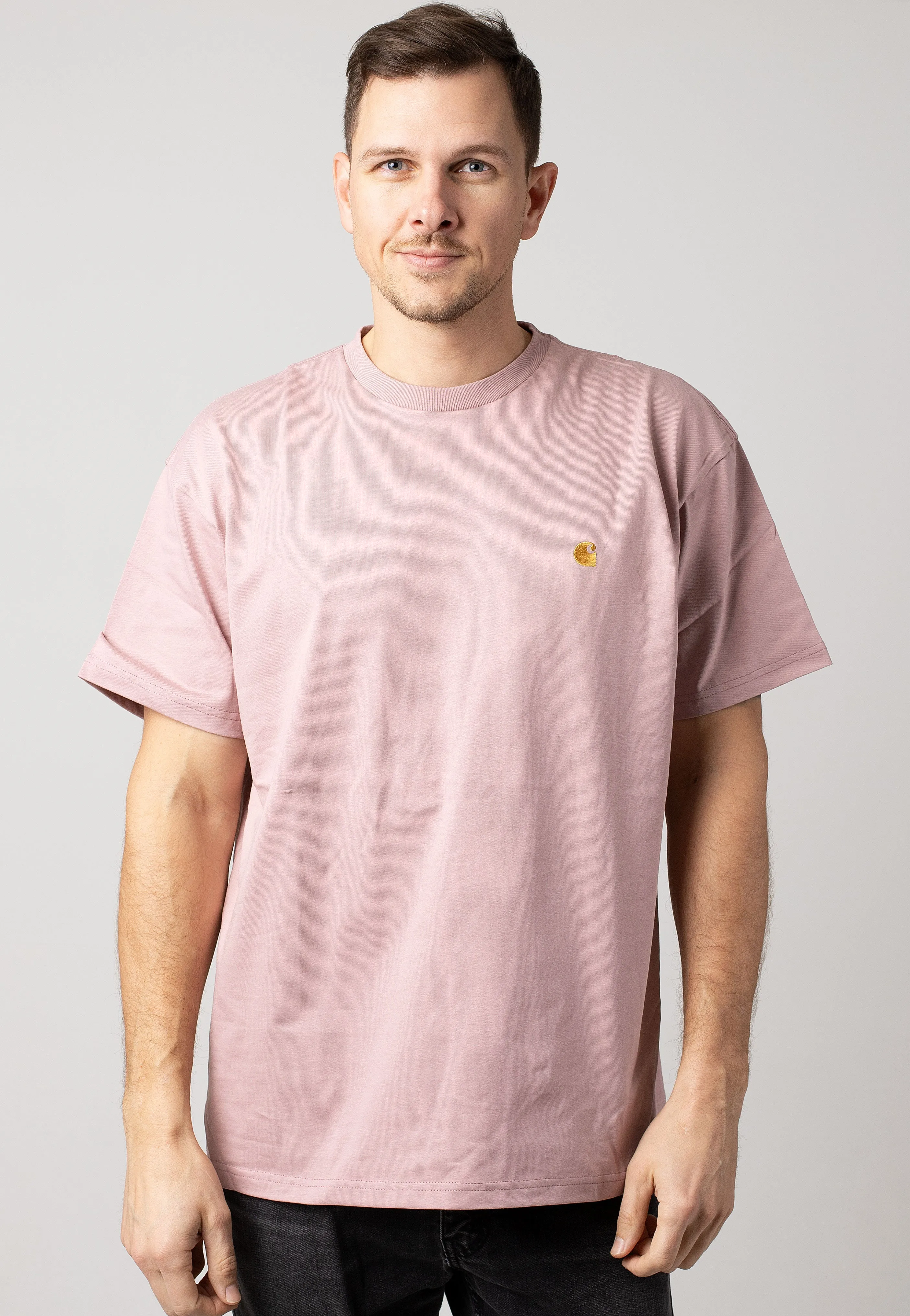 Carhartt WIP - Chase Glassy Pink/Gold - T-Shirt Striped and classic