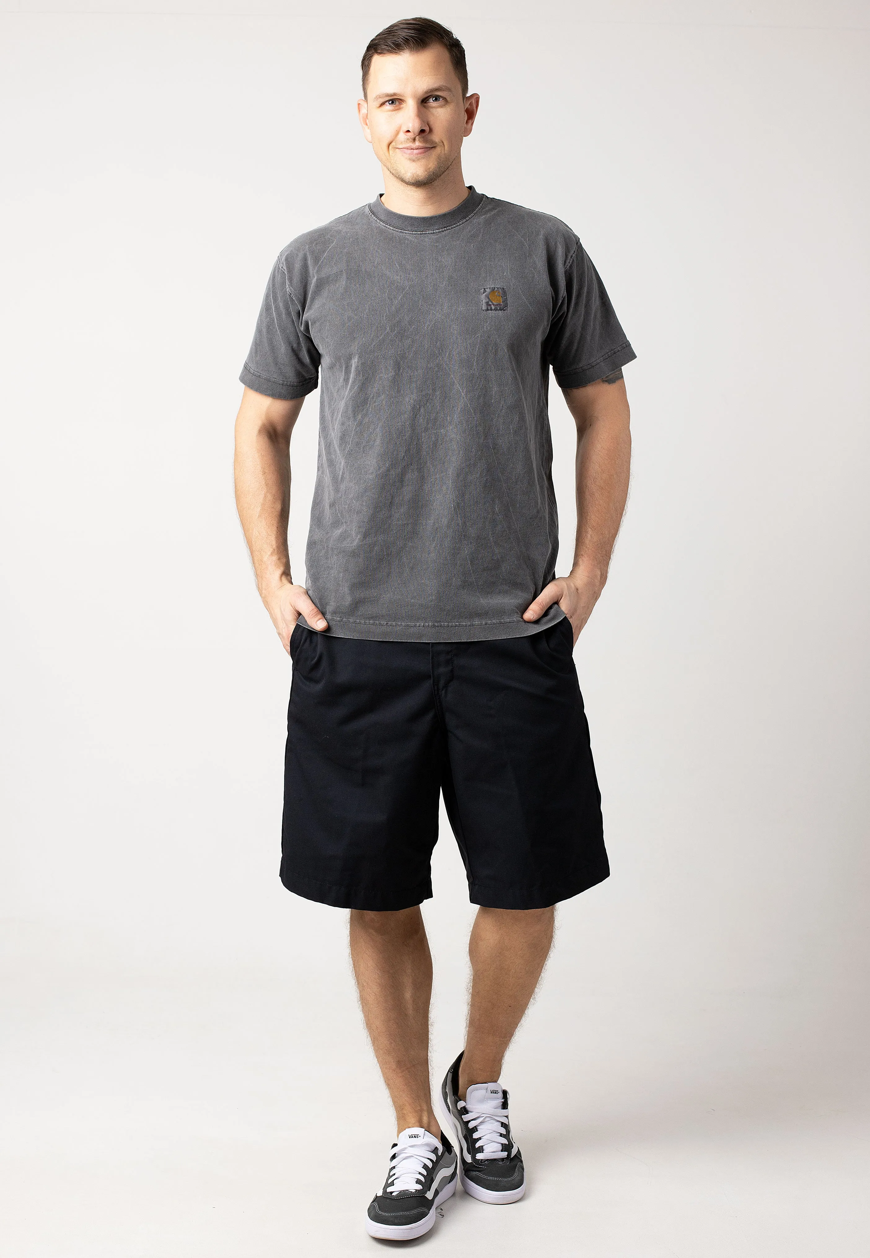 Carhartt WIP - Craft Rinsed Black - Shorts Rhinestone embellishments