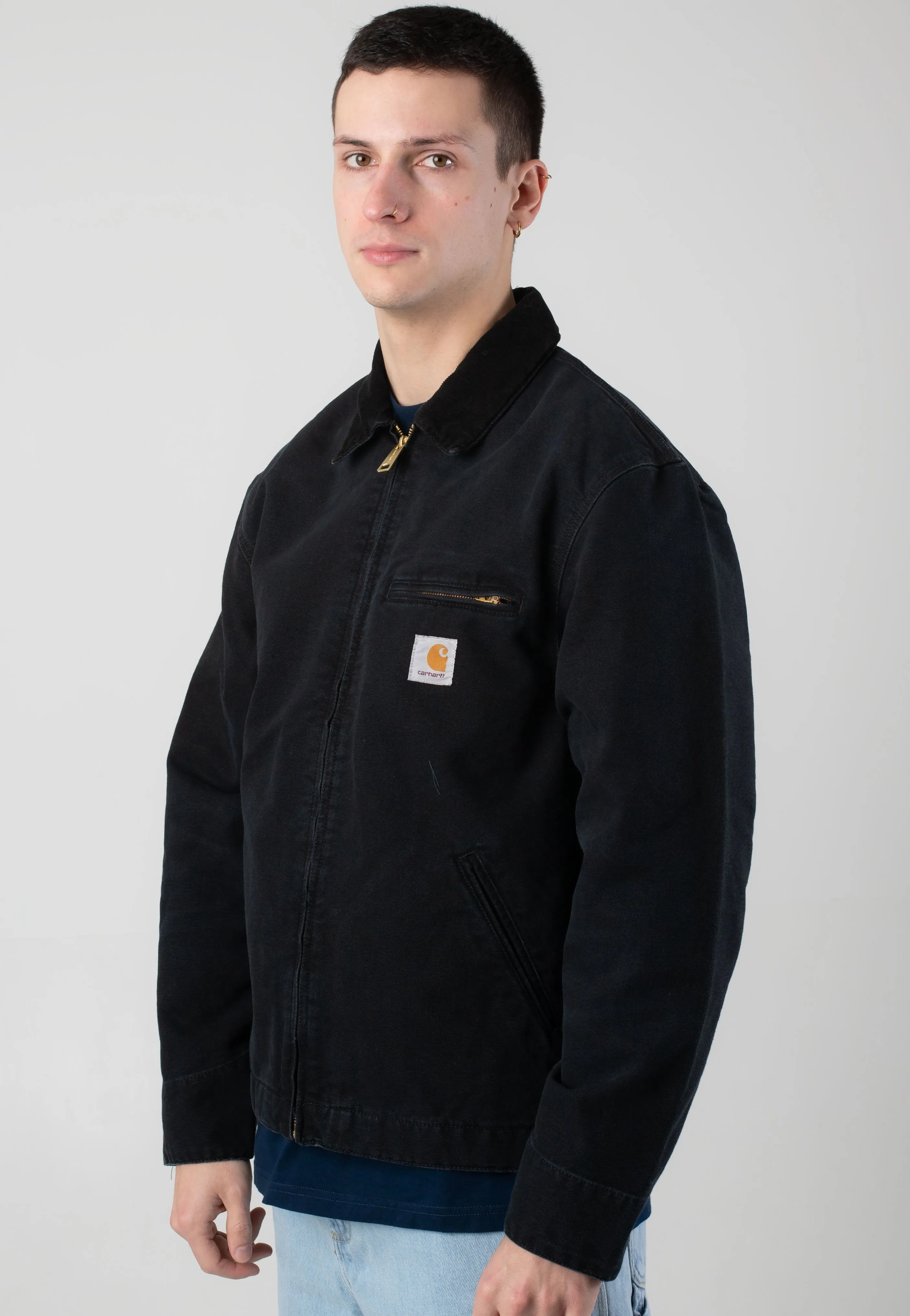 Carhartt WIP - Detroit Stone Canvas Black/Black - Jacket All-Purpose Wear