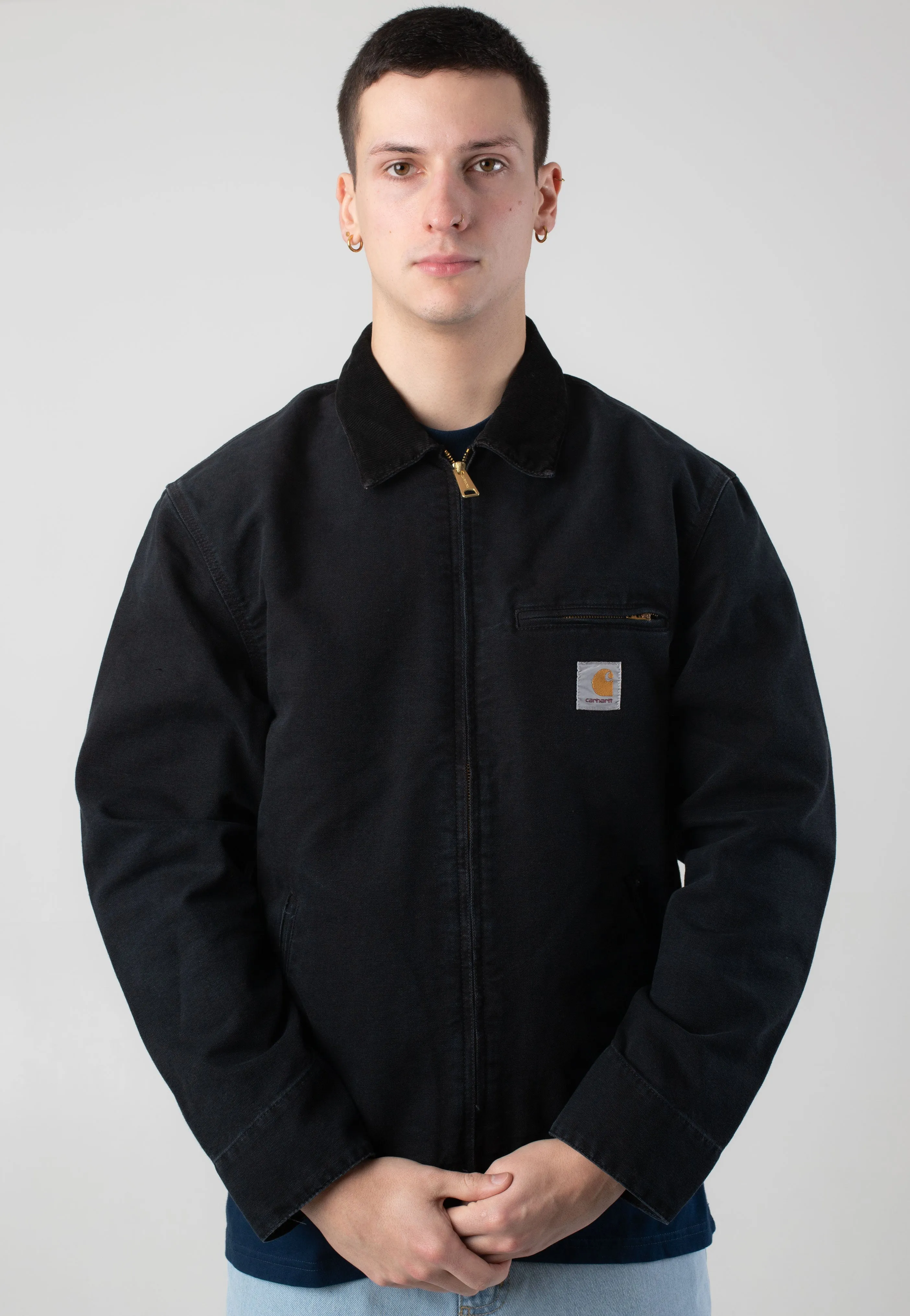 Carhartt WIP - Detroit Stone Canvas Black/Black - Jacket All-Purpose Wear