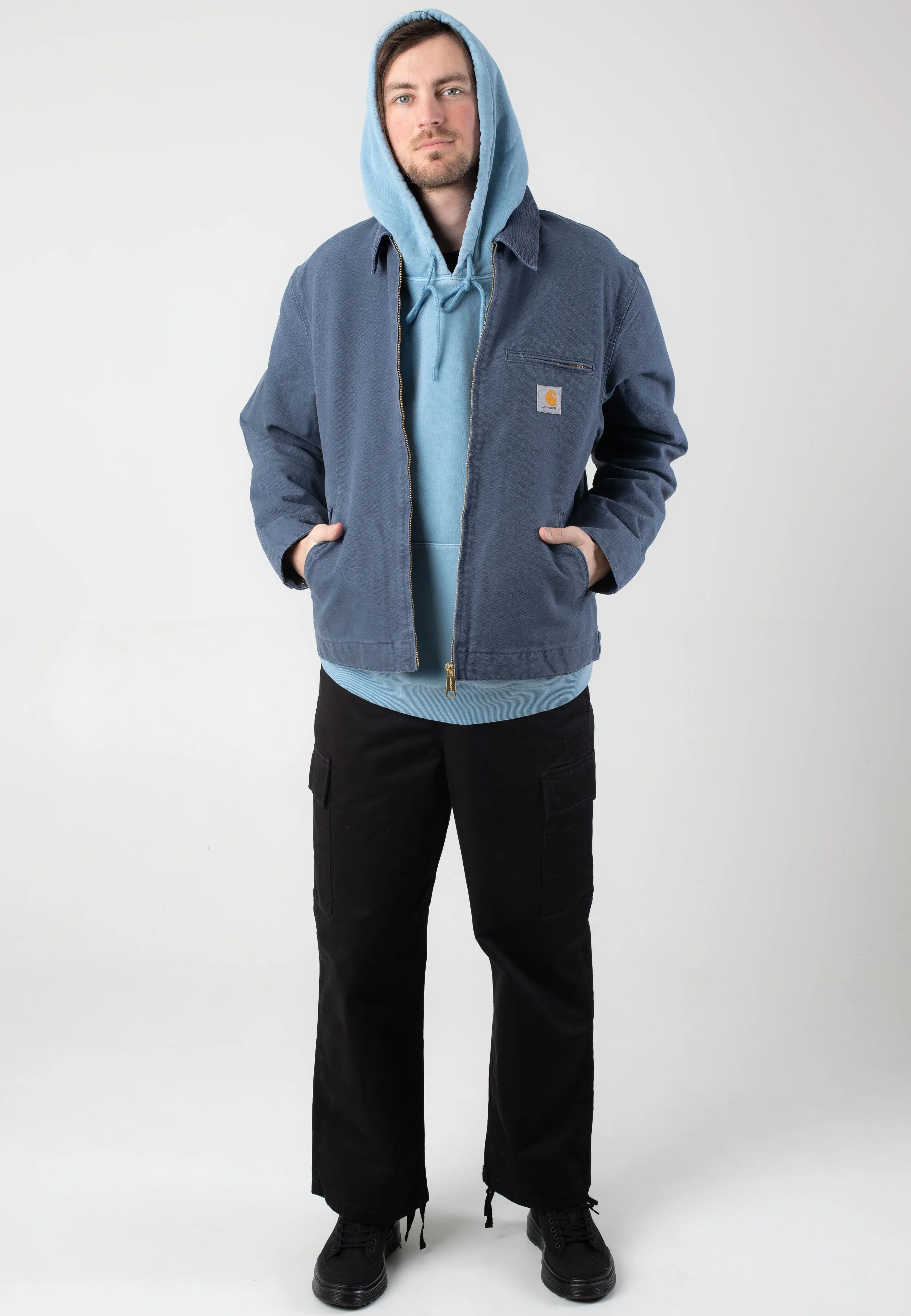 Carhartt WIP - Detroit Stone Canvas Dusky Blue/Dusky Blue - Jacket Multi - purpose