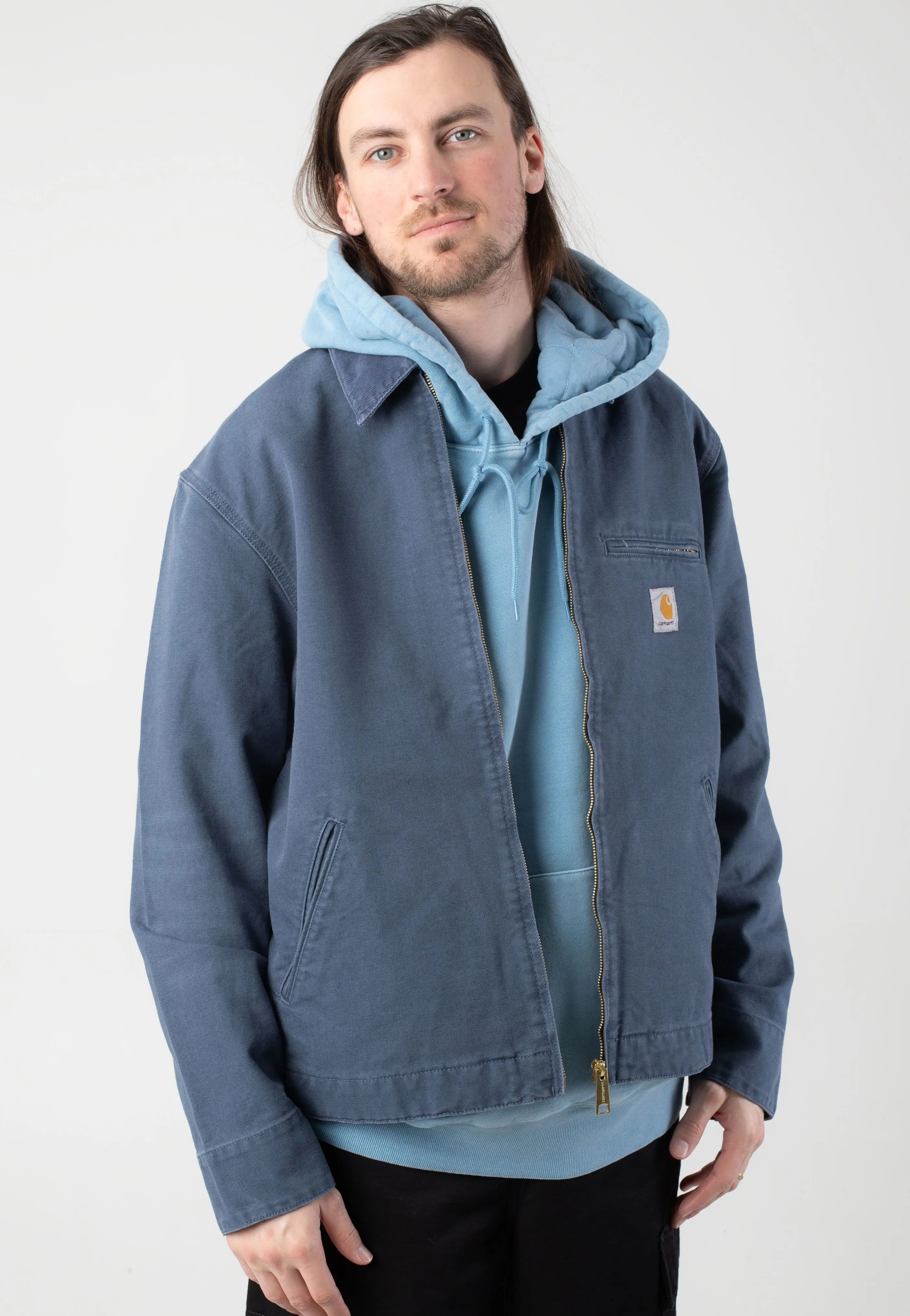 Carhartt WIP - Detroit Stone Canvas Dusky Blue/Dusky Blue - Jacket Multi - purpose