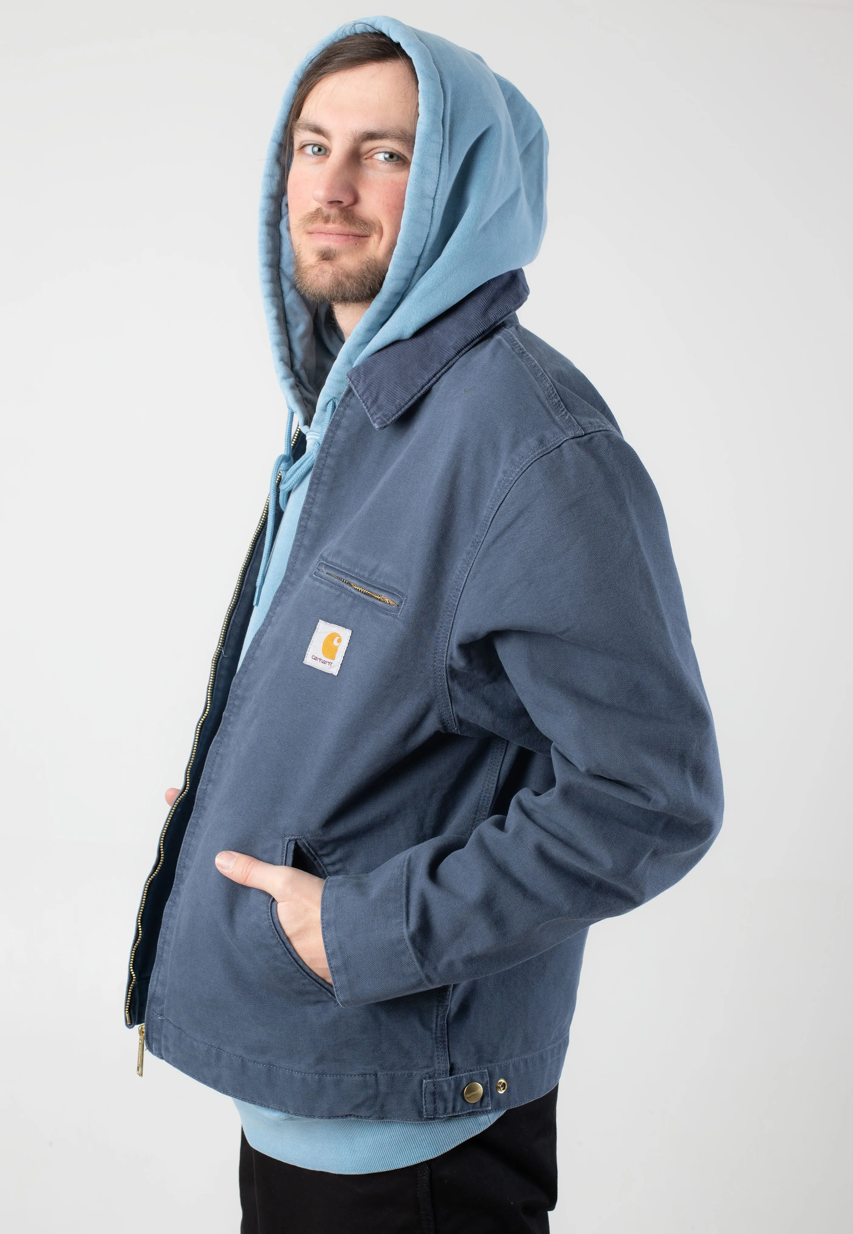 Carhartt WIP - Detroit Stone Canvas Dusky Blue/Dusky Blue - Jacket Multi - purpose