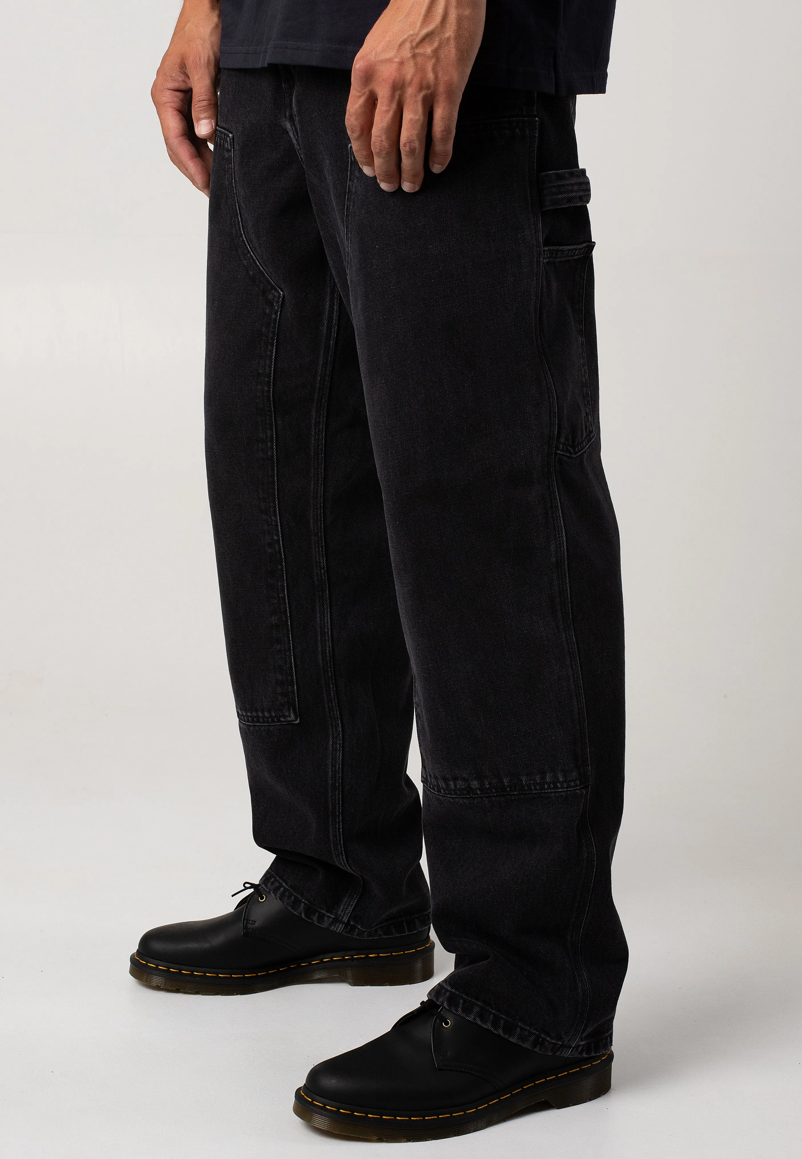 Carhartt WIP - Double Knee Stone Washed Black - Jeans Relaxed Energy