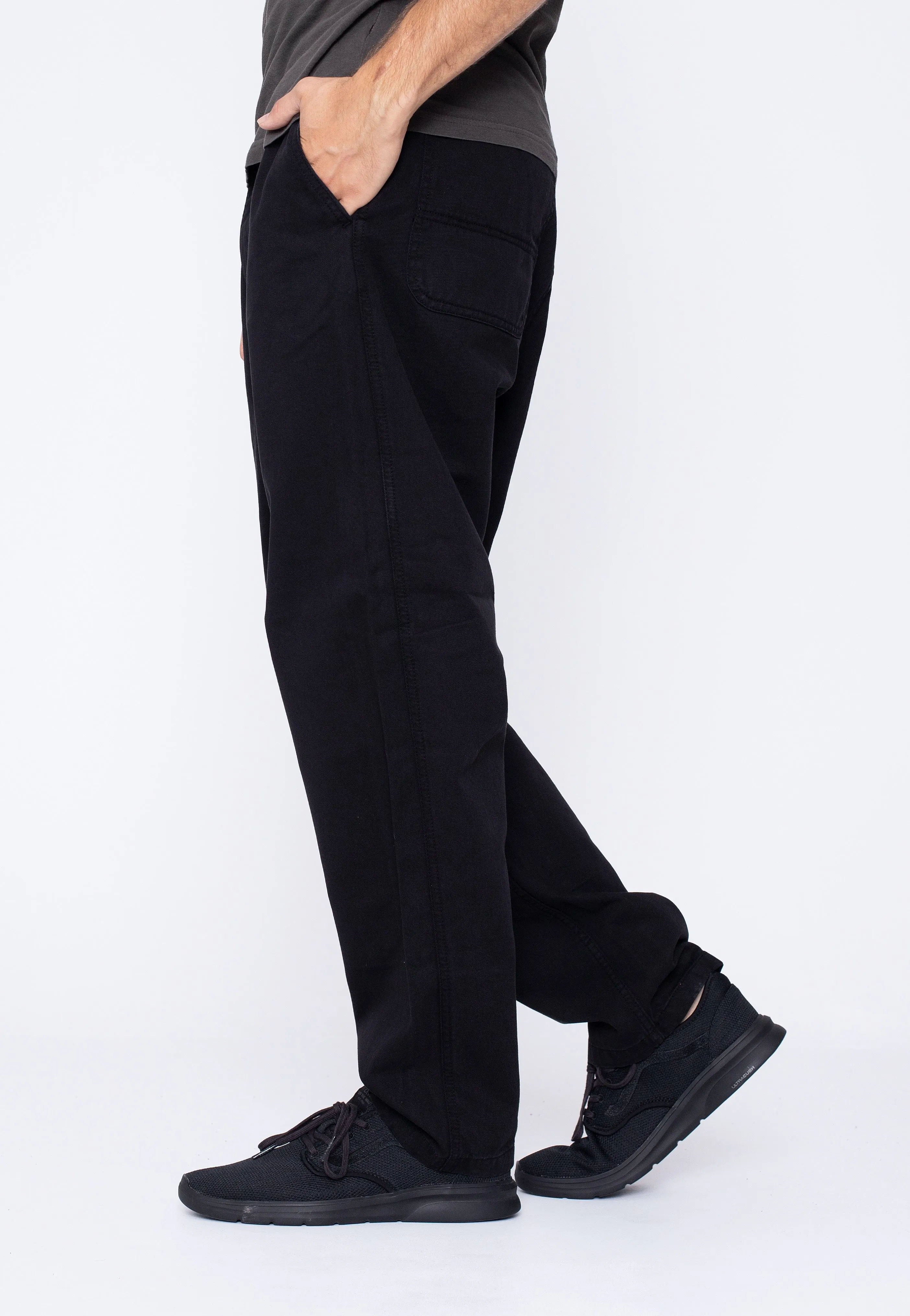 Carhartt WIP - Flint Black Garment Dyed - Pants High Quality