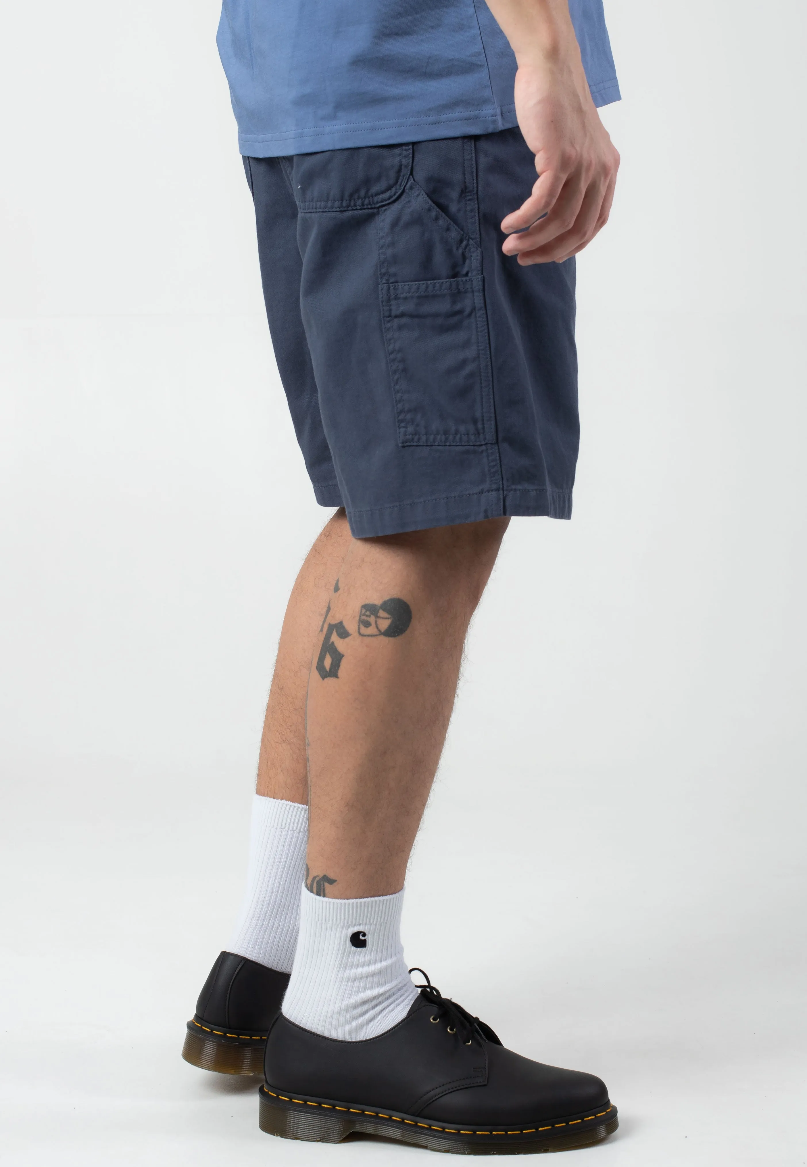 Carhartt WIP - Flint Garment Dyed Dusky Blue - Shorts Simple and Cool
