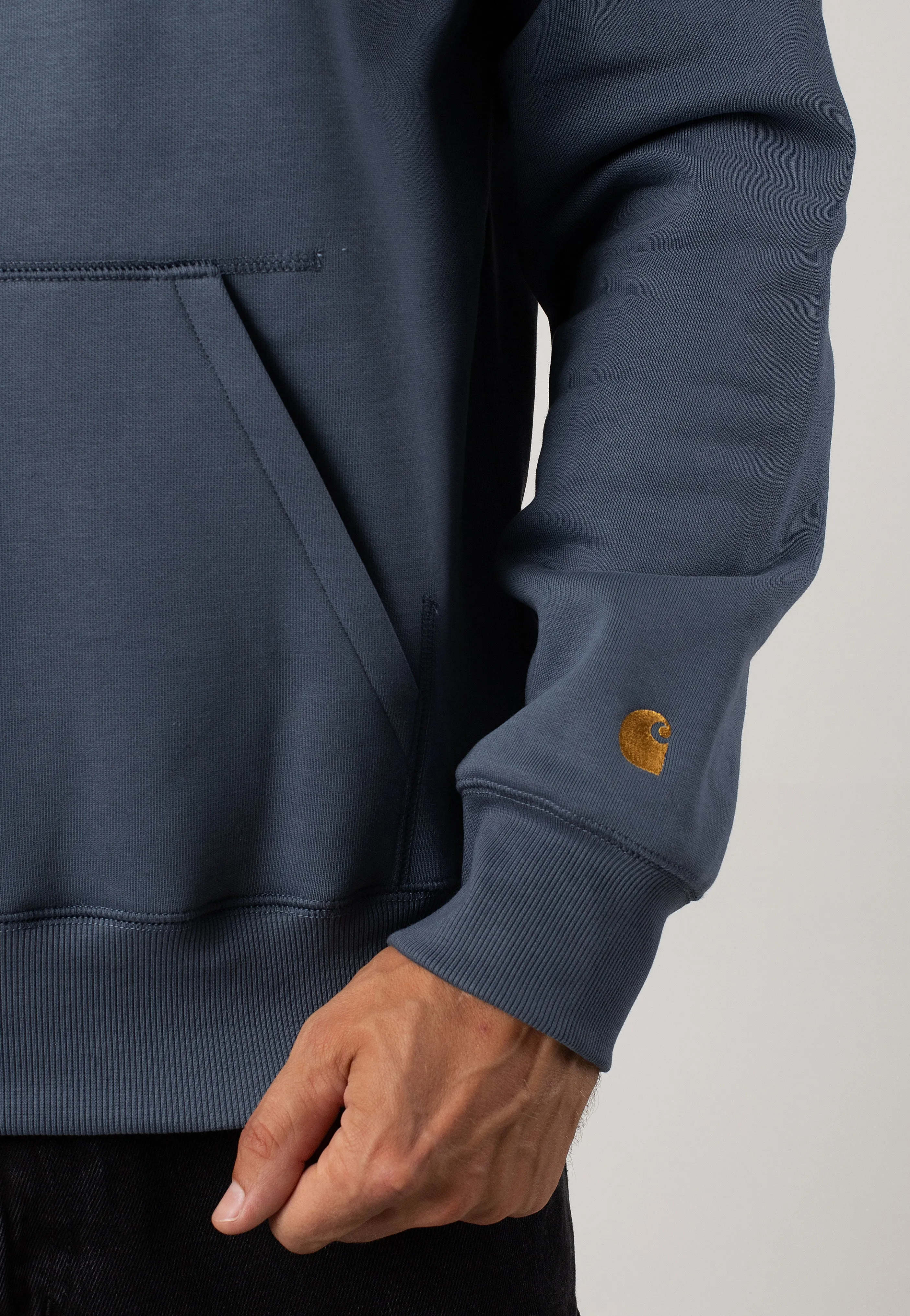 Carhartt WIP - Hooded Chase Positano/Gold - Hoodie Faux Fur Trim