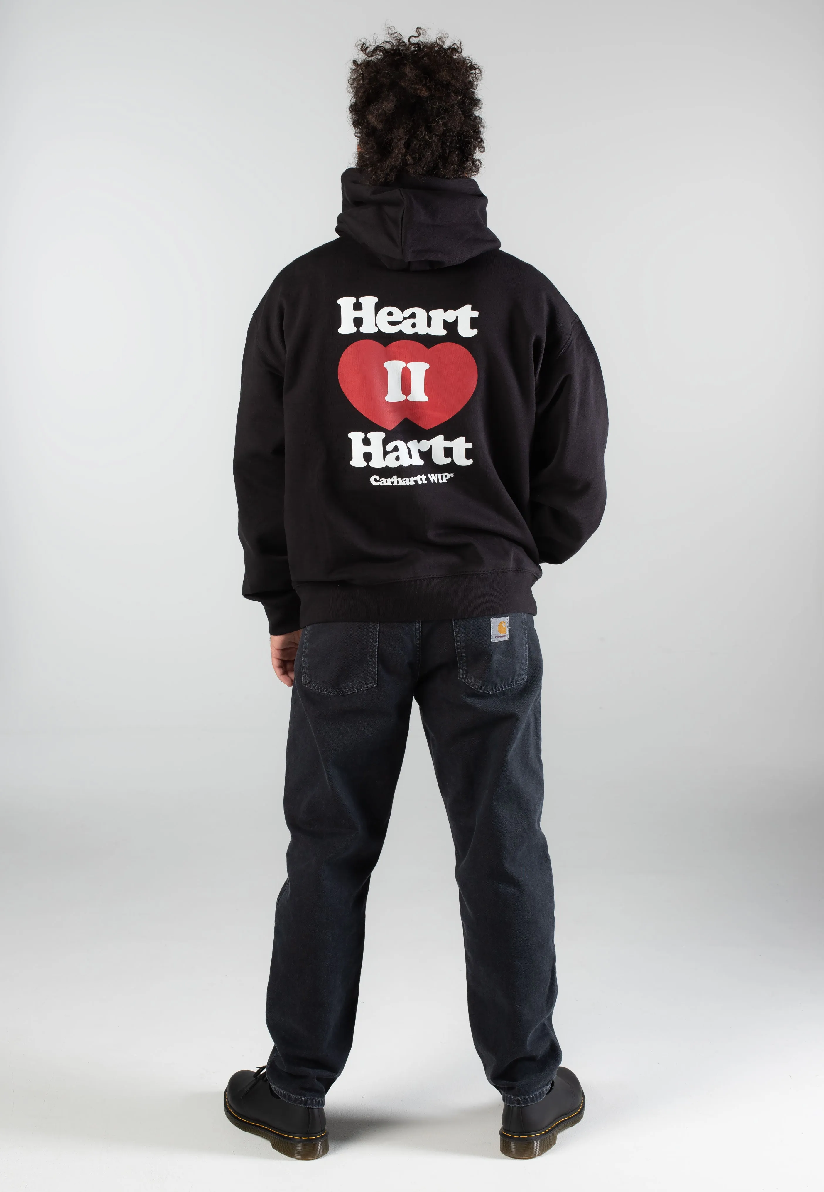 Carhartt WIP - Hooded Heart II Hartt Sweat Black - Jacket Poplin fabric