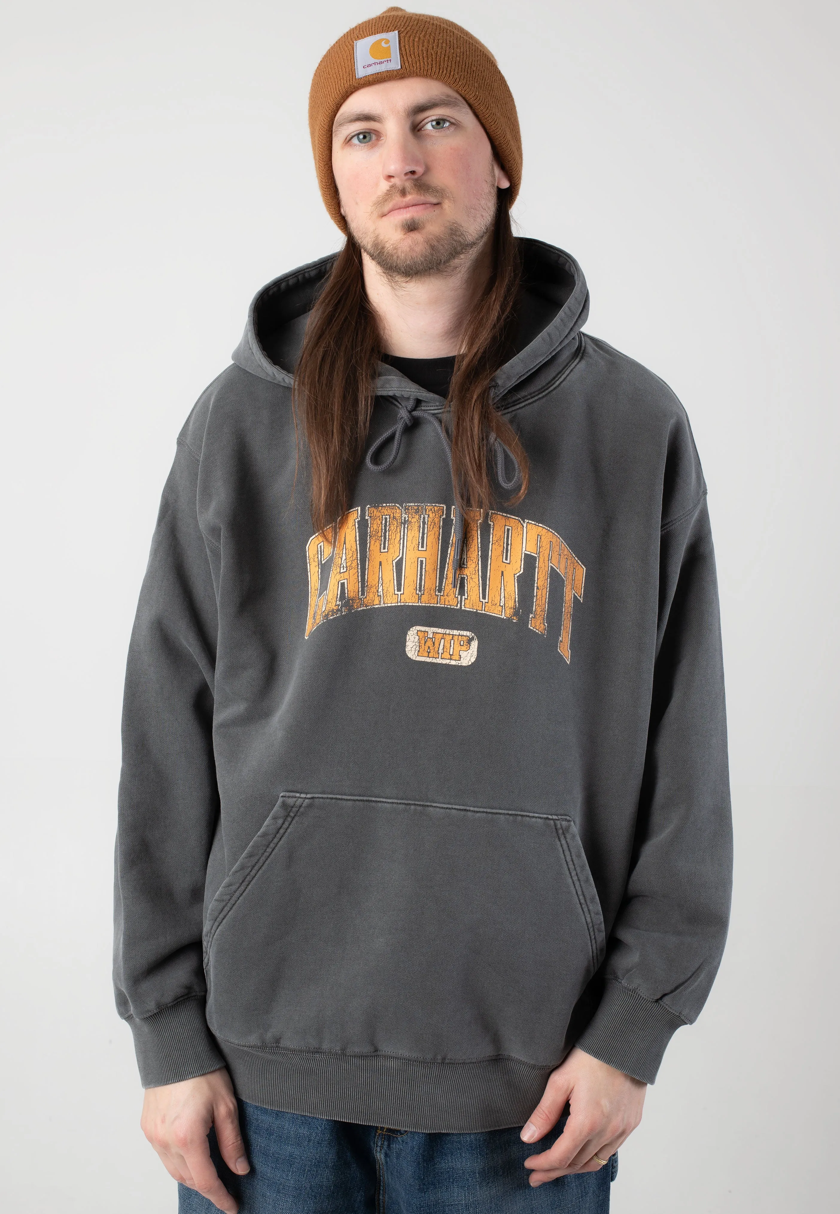 Carhartt WIP - Hooded Library Garment Dyed Black - Hoodie Breathable knit Nighttime Stroll