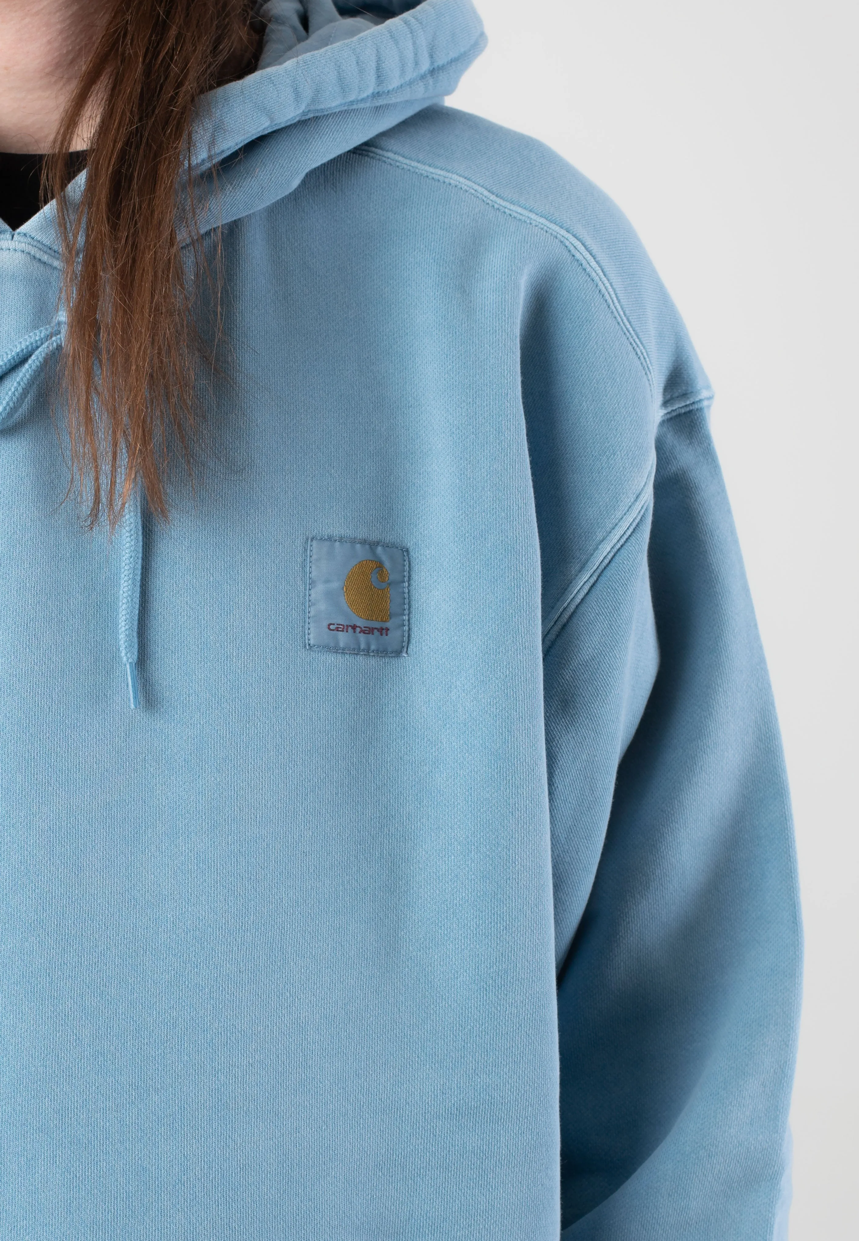 Carhartt WIP - Hooded Nelson Garment Dyed Clay Blue - Hoodie Cozy Wave