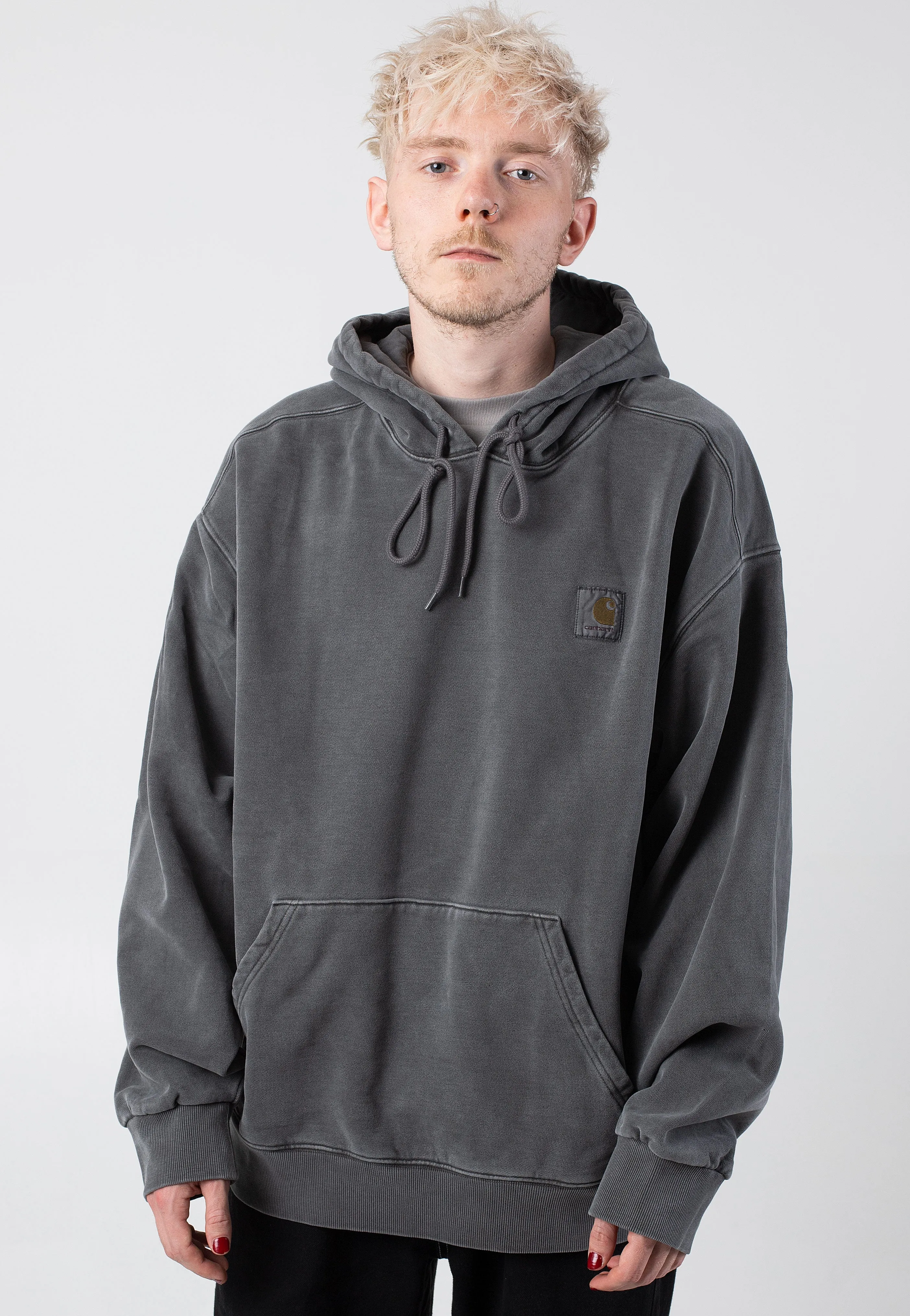 Carhartt WIP - Hooded Vista Garment Dyed Graphite - Hoodie Everyday Fit
