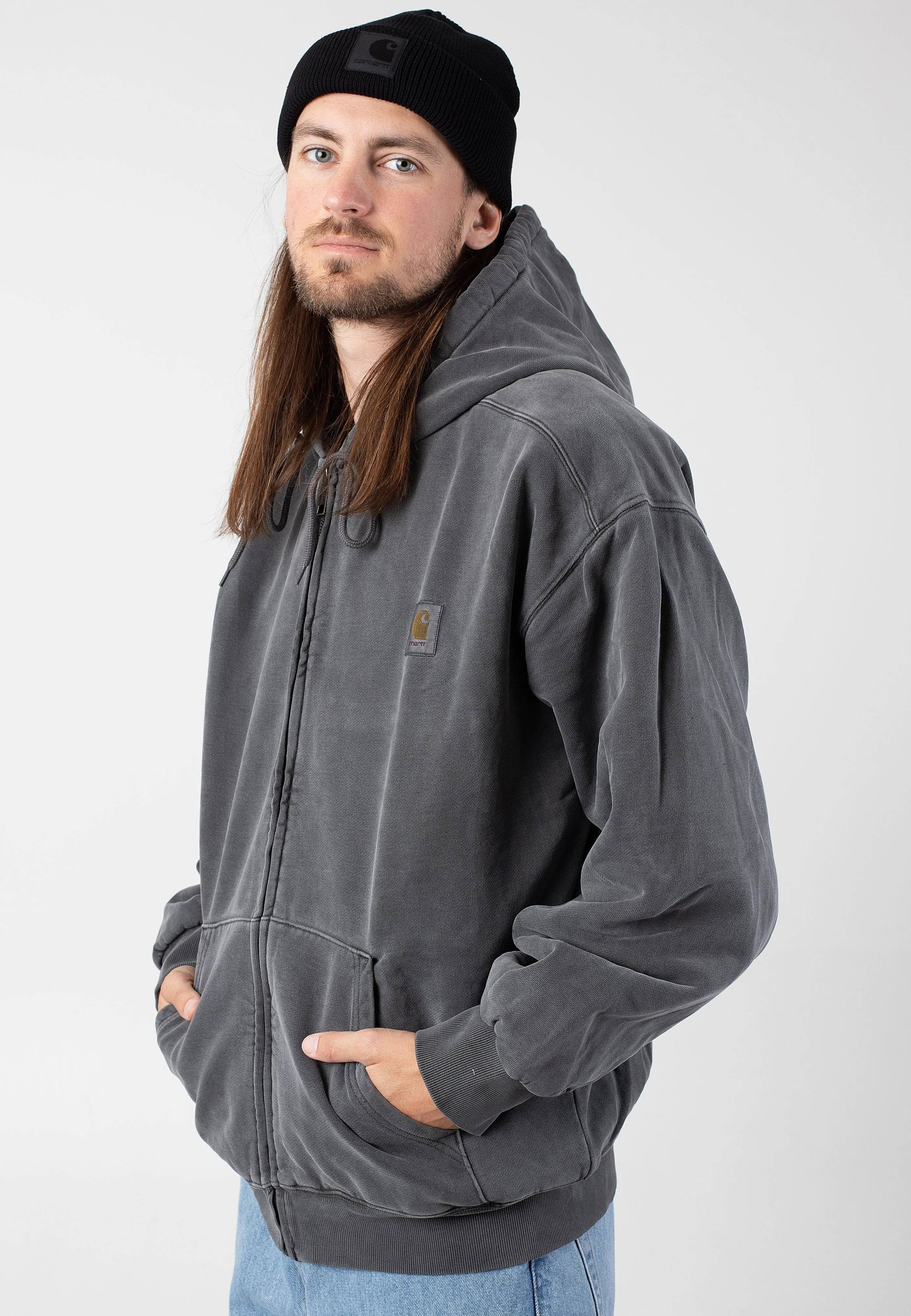Carhartt WIP - Hooded Vista Garment Dyed Graphite - Jacket High - waisted