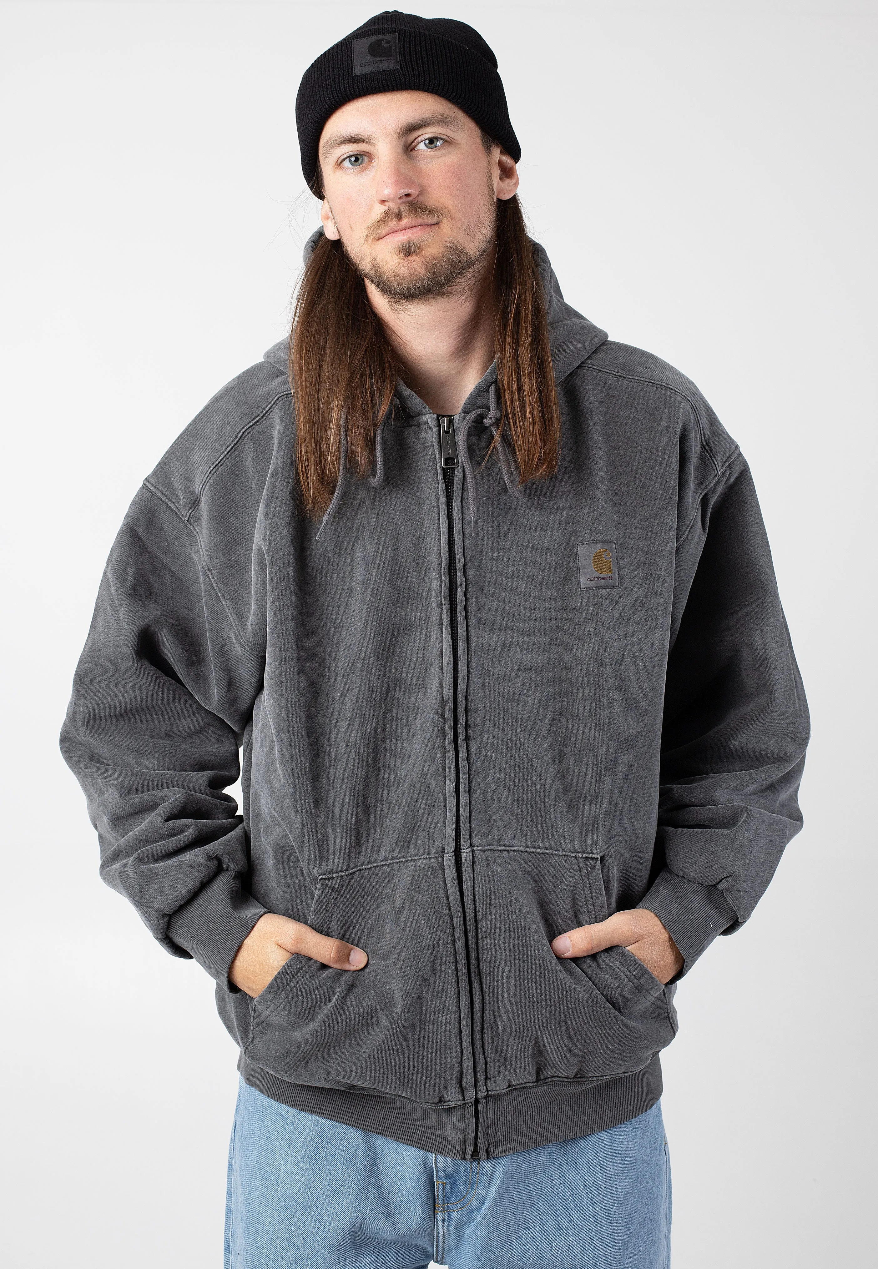 Carhartt WIP - Hooded Vista Garment Dyed Graphite - Jacket Calendar suitable for anniversaries