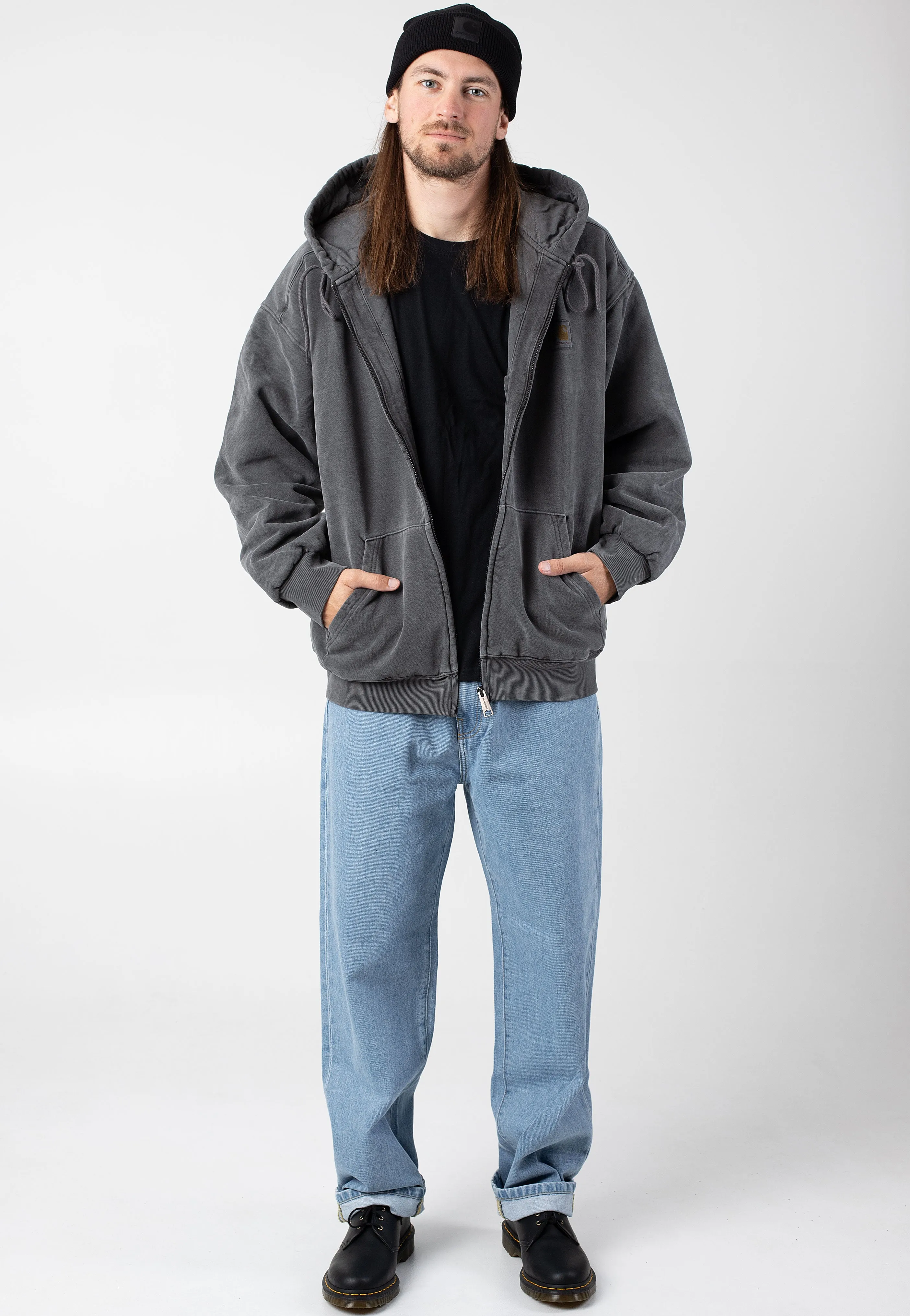 Carhartt WIP - Hooded Vista Garment Dyed Graphite - Jacket High - waisted