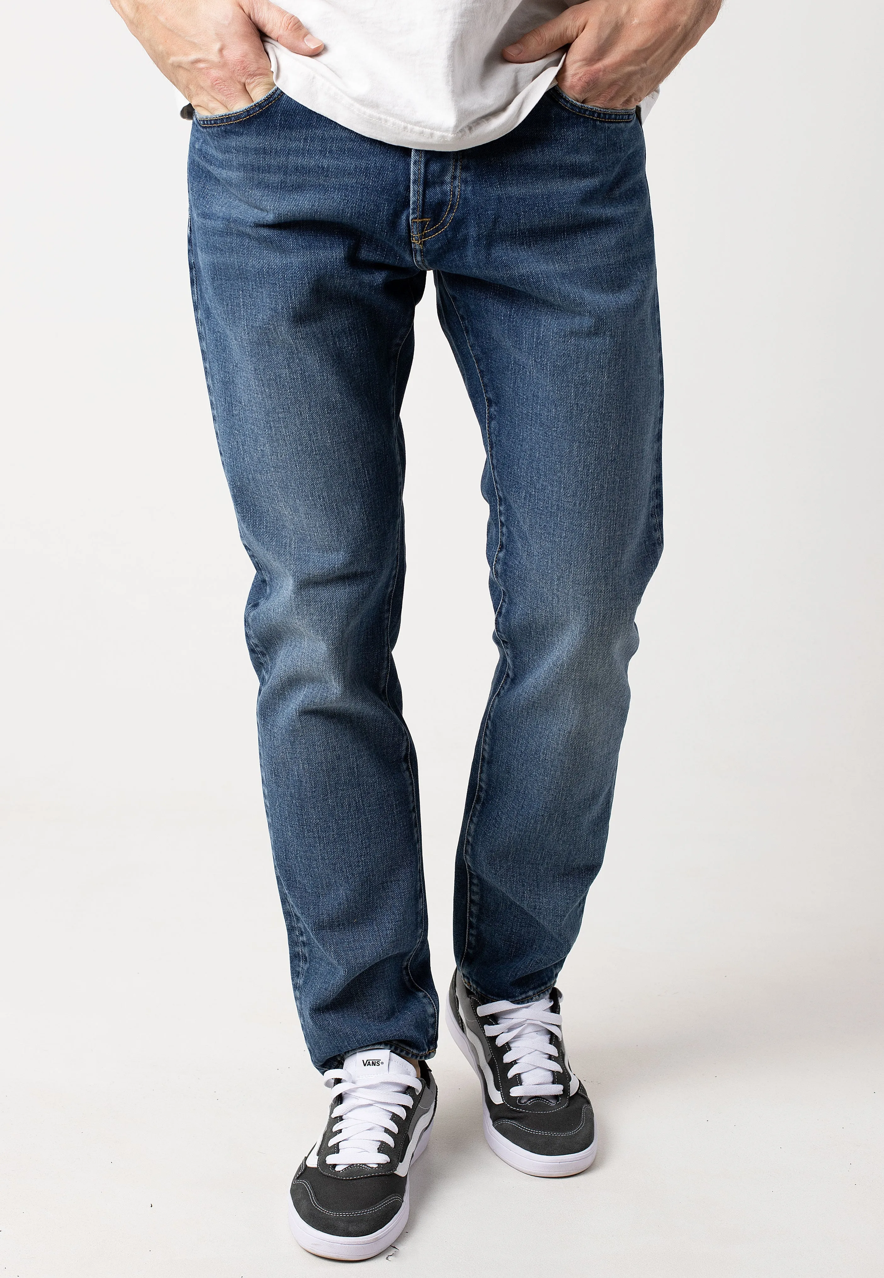 Neutral Casual Streetwear Fan Stylish Adult Fashion Carhartt WIP - Klondike Dark Used Wash Blue - Jeans