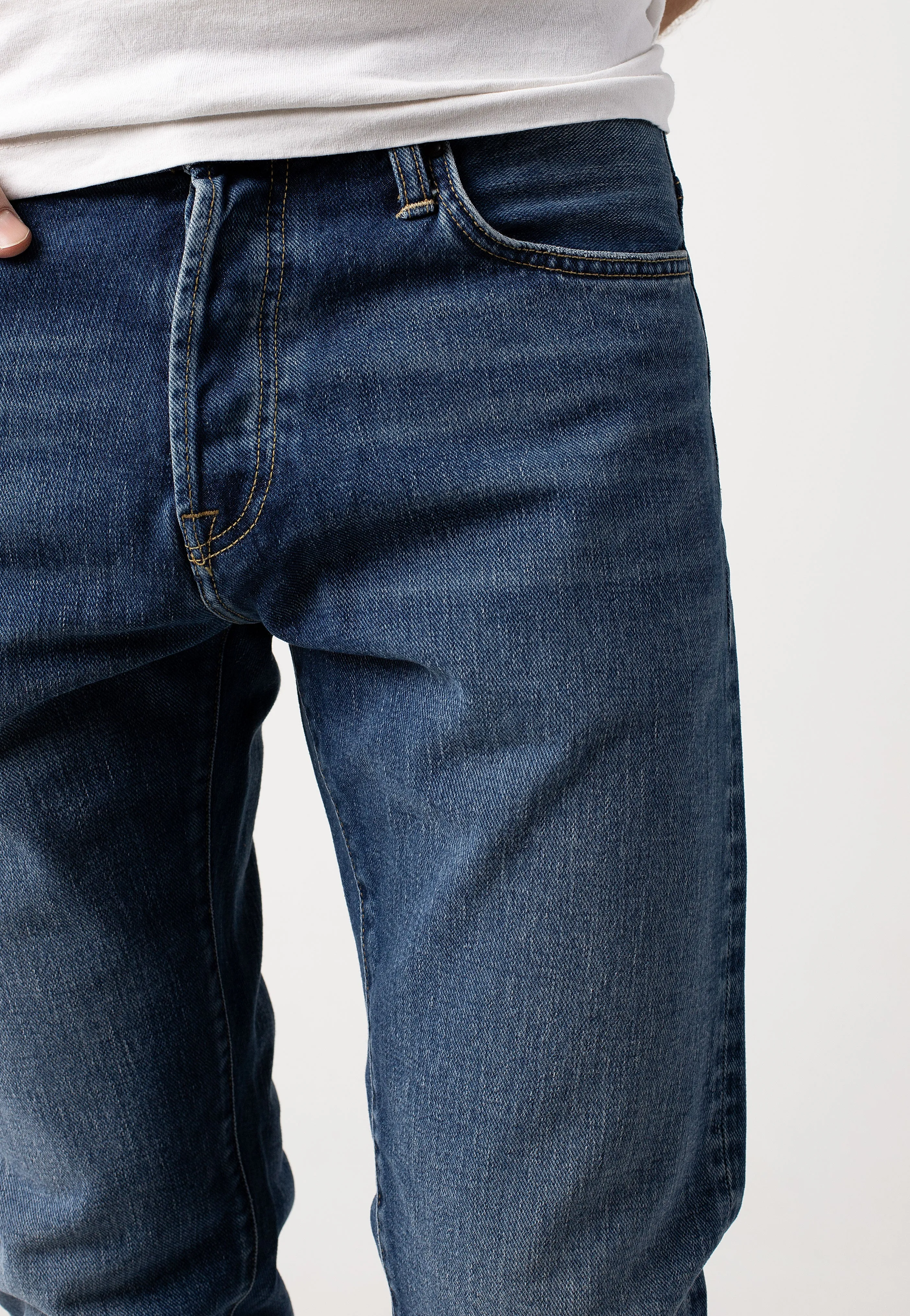 Carhartt WIP - Klondike Dark Used Wash Blue - Jeans Relaxed Layer