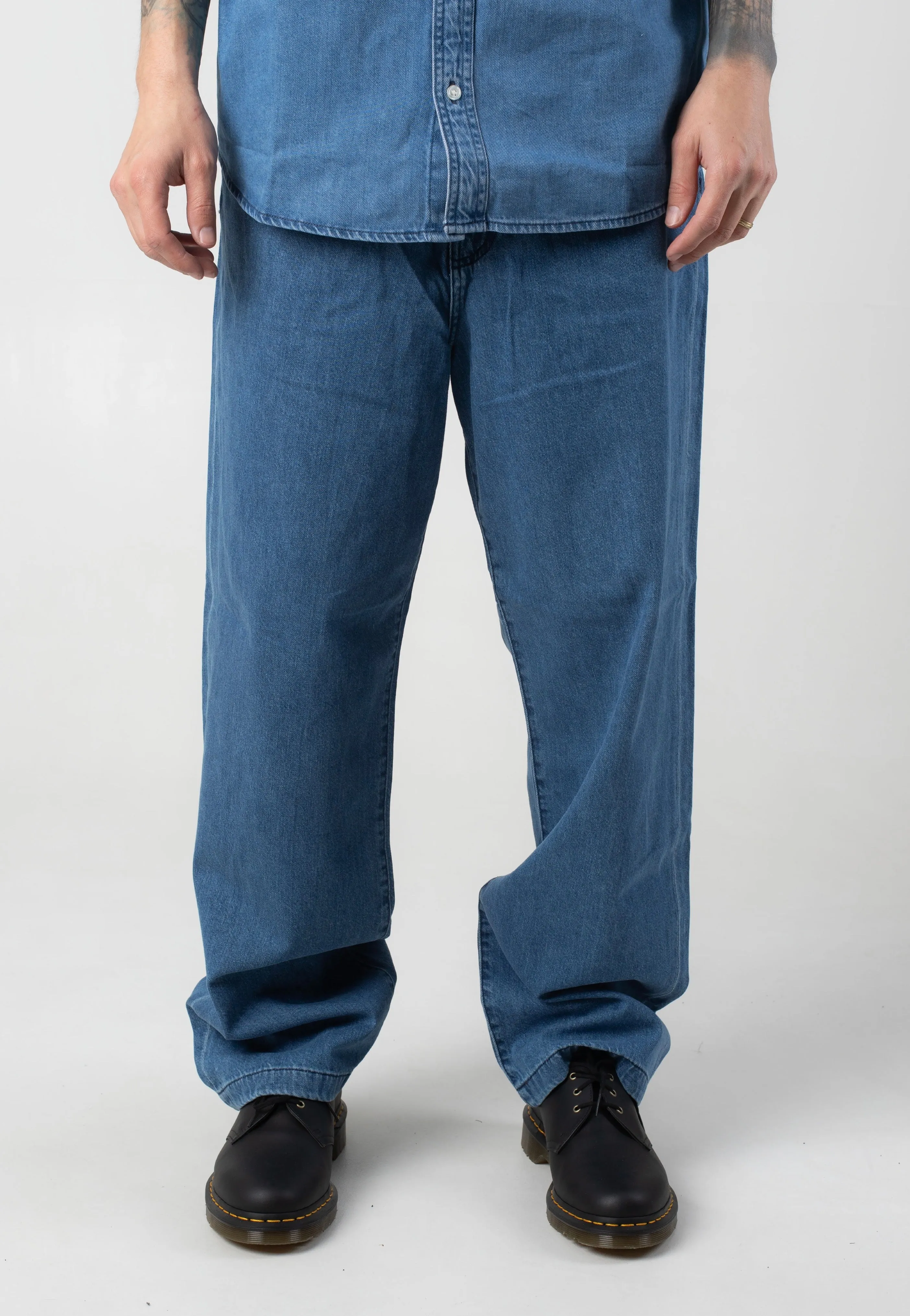 Carhartt WIP - Lucas Stone Washed Blue - Pants All Time Fit