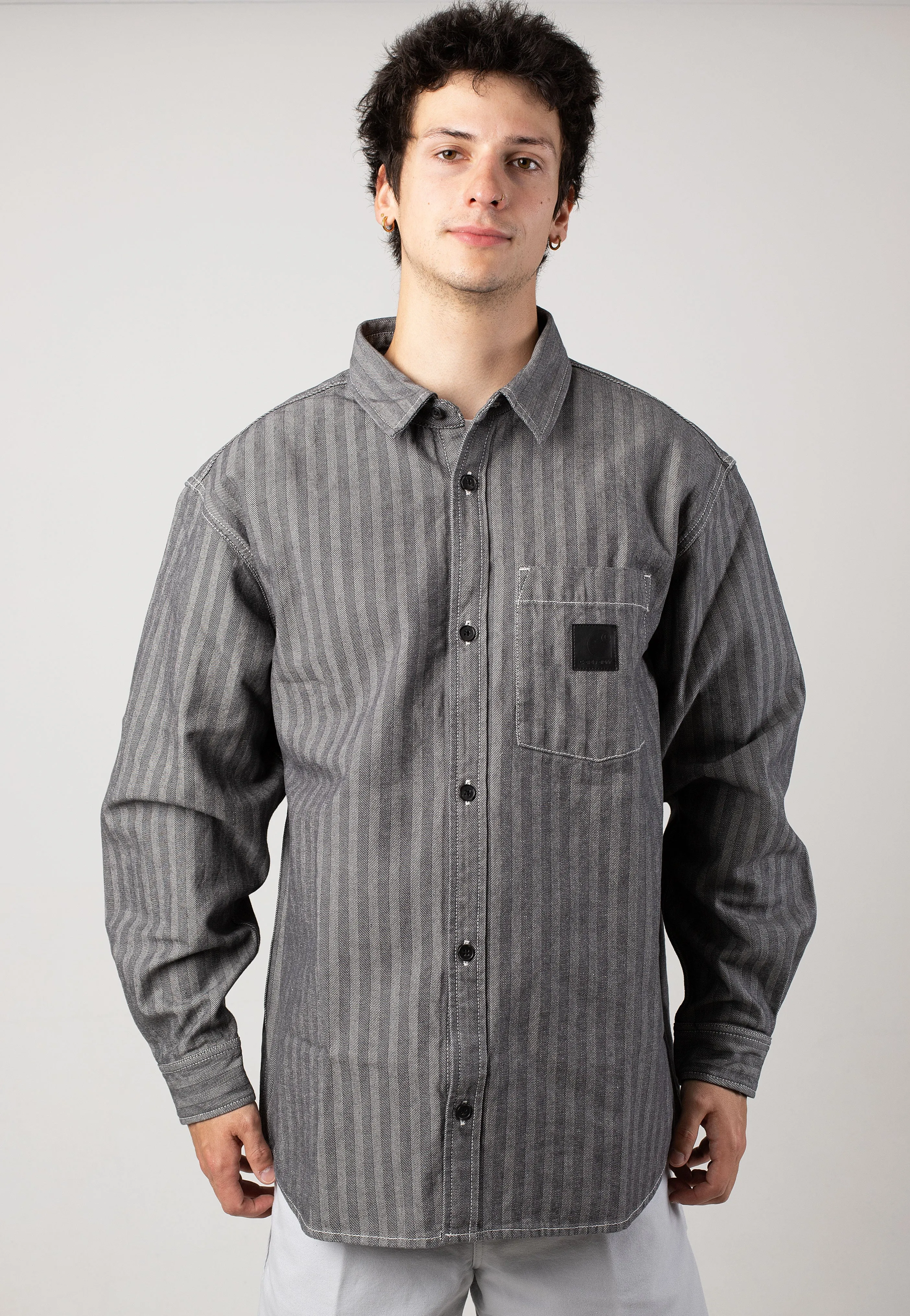 Carhartt WIP - Menard Rinsed Grey - Jacket bike tour foldable