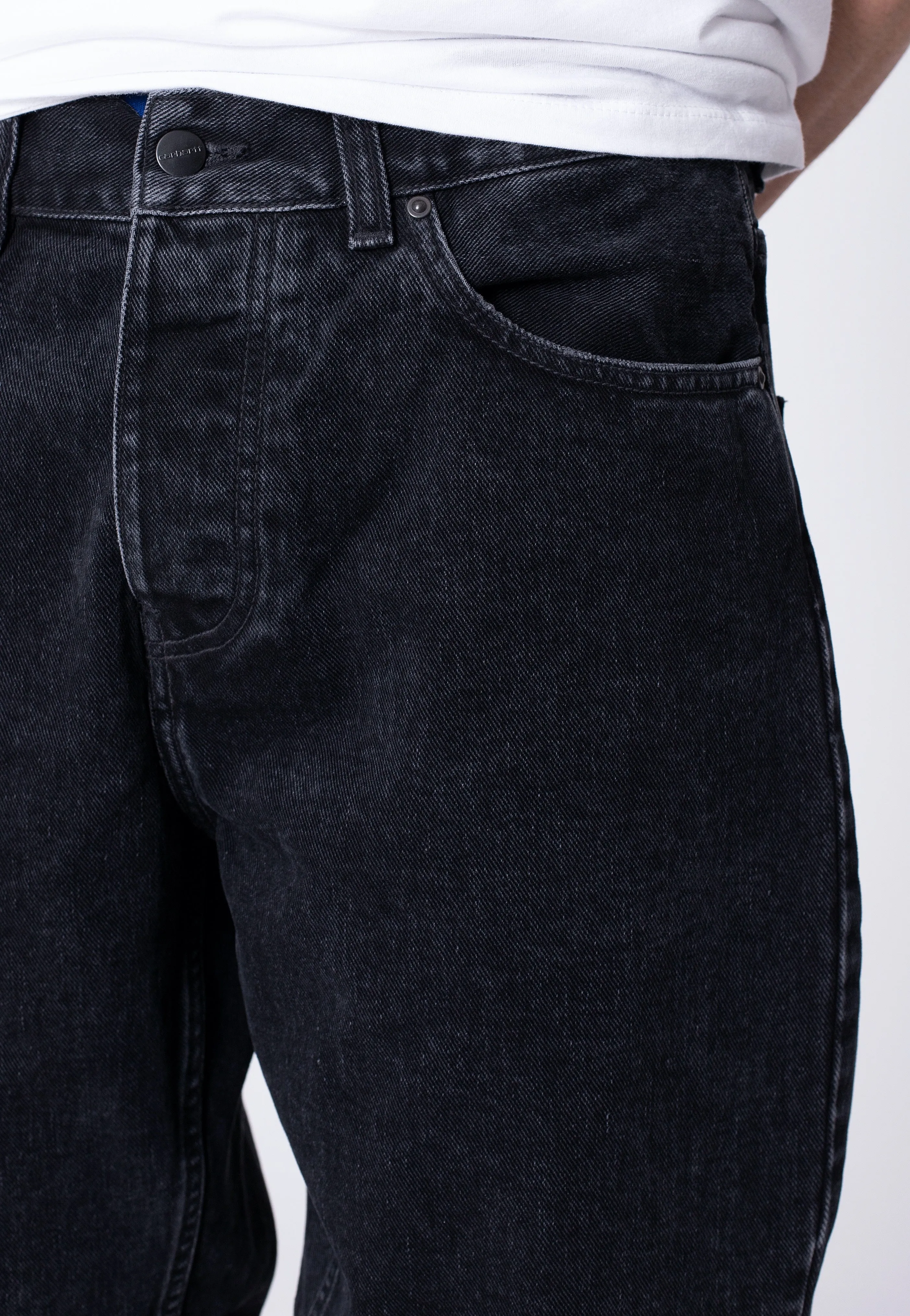 Carhartt WIP - Newel Black Stone Washed - Jeans Comfy Fit