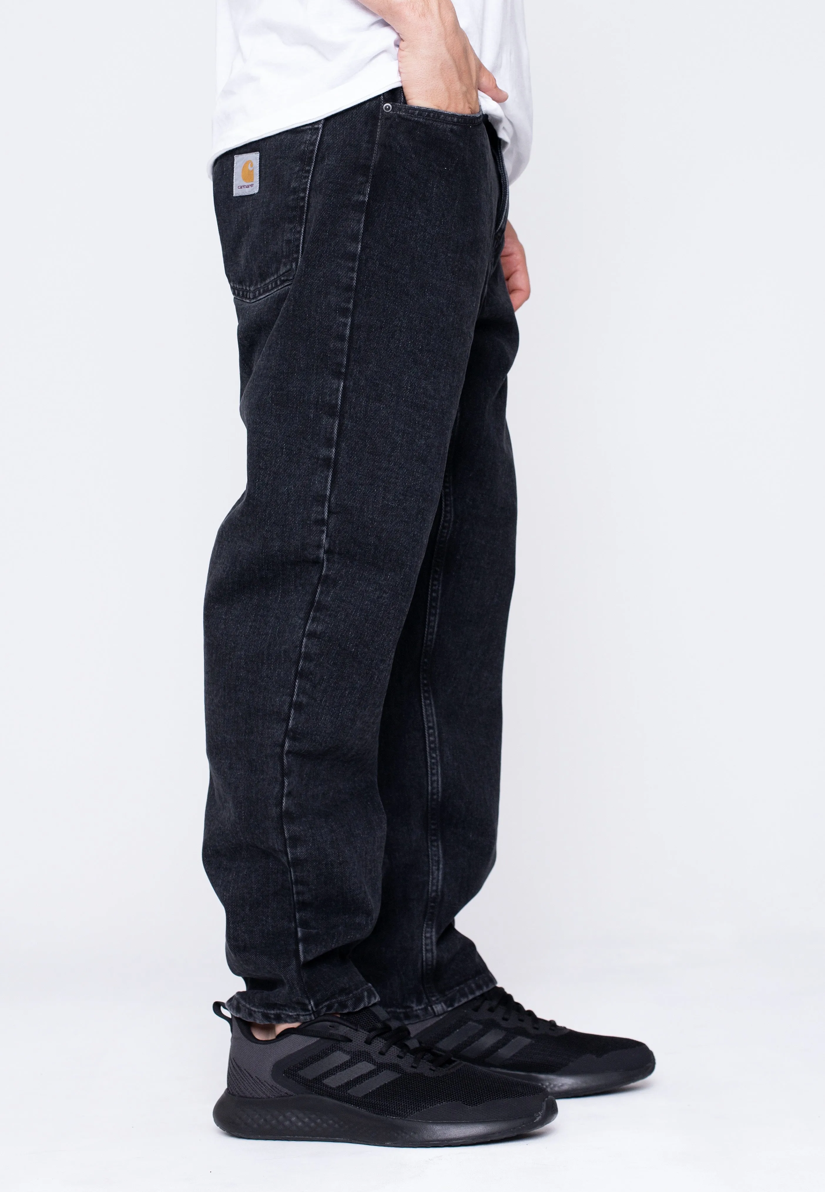 Carhartt WIP - Newel Black Stone Washed - Jeans Comfy Fit