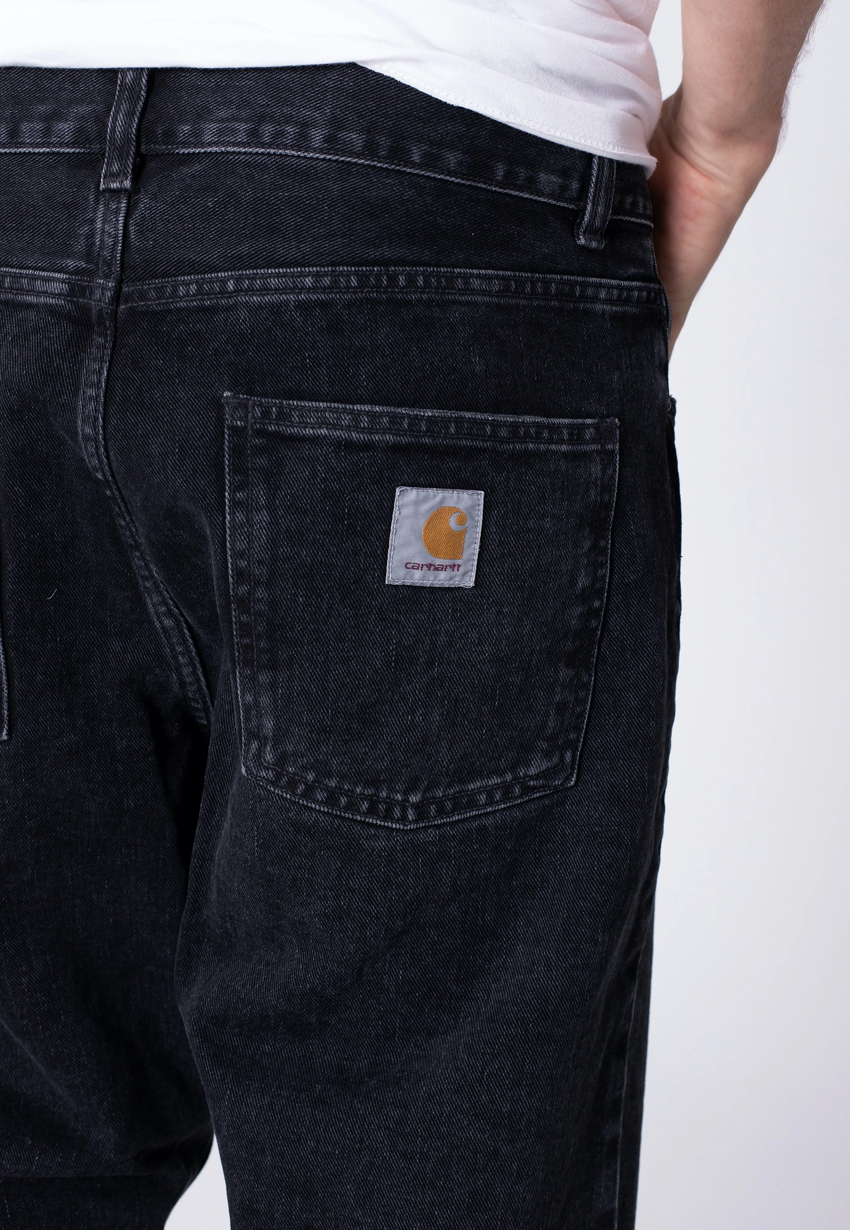 Carhartt WIP - Newel Black Stone Washed - Jeans Comfy Fit