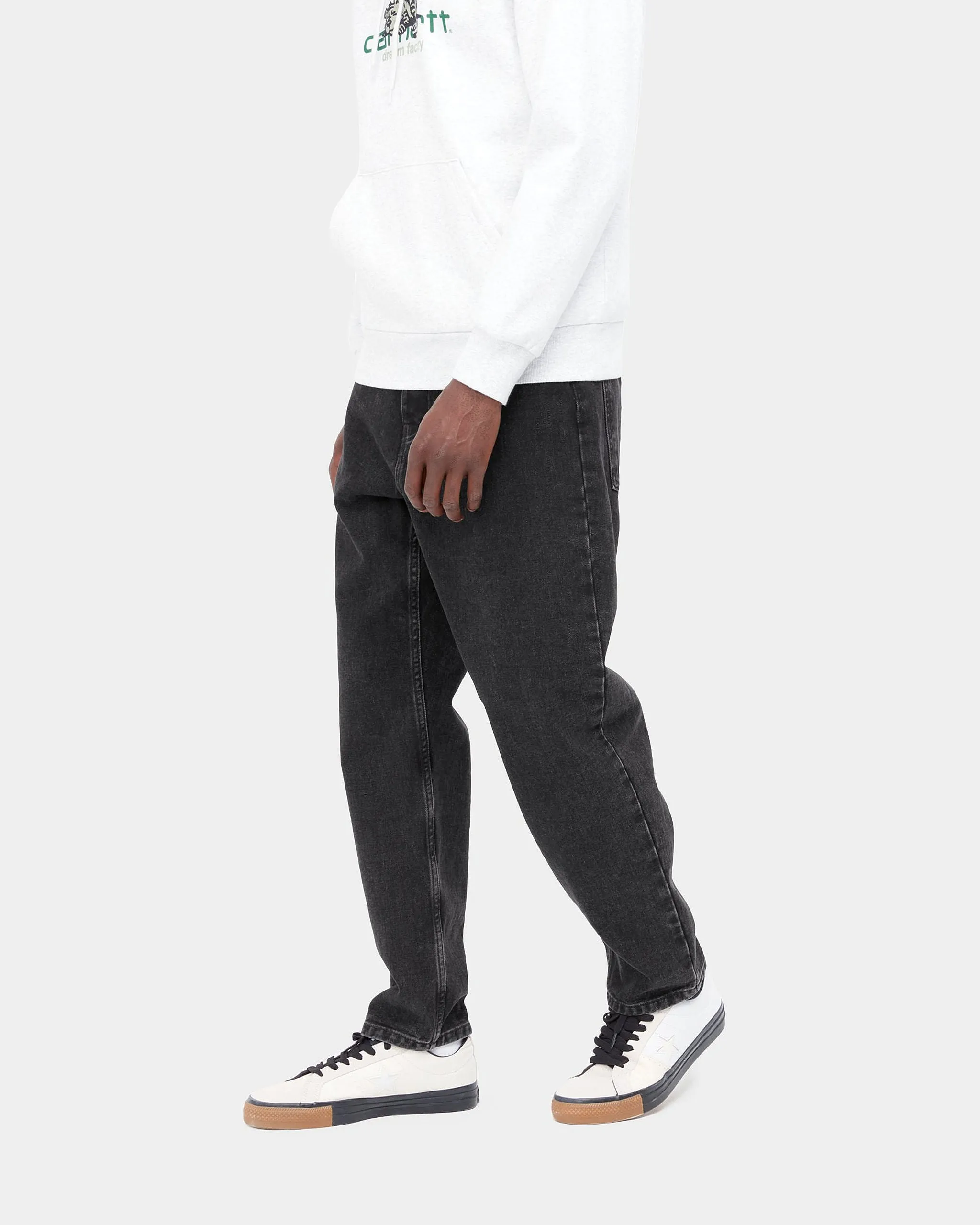 Carhartt WIP Newel Pant Relaxed Tapered Mens Jeans - Black Stone Washed | Carhartt WIP Jeans | JEANSTORE