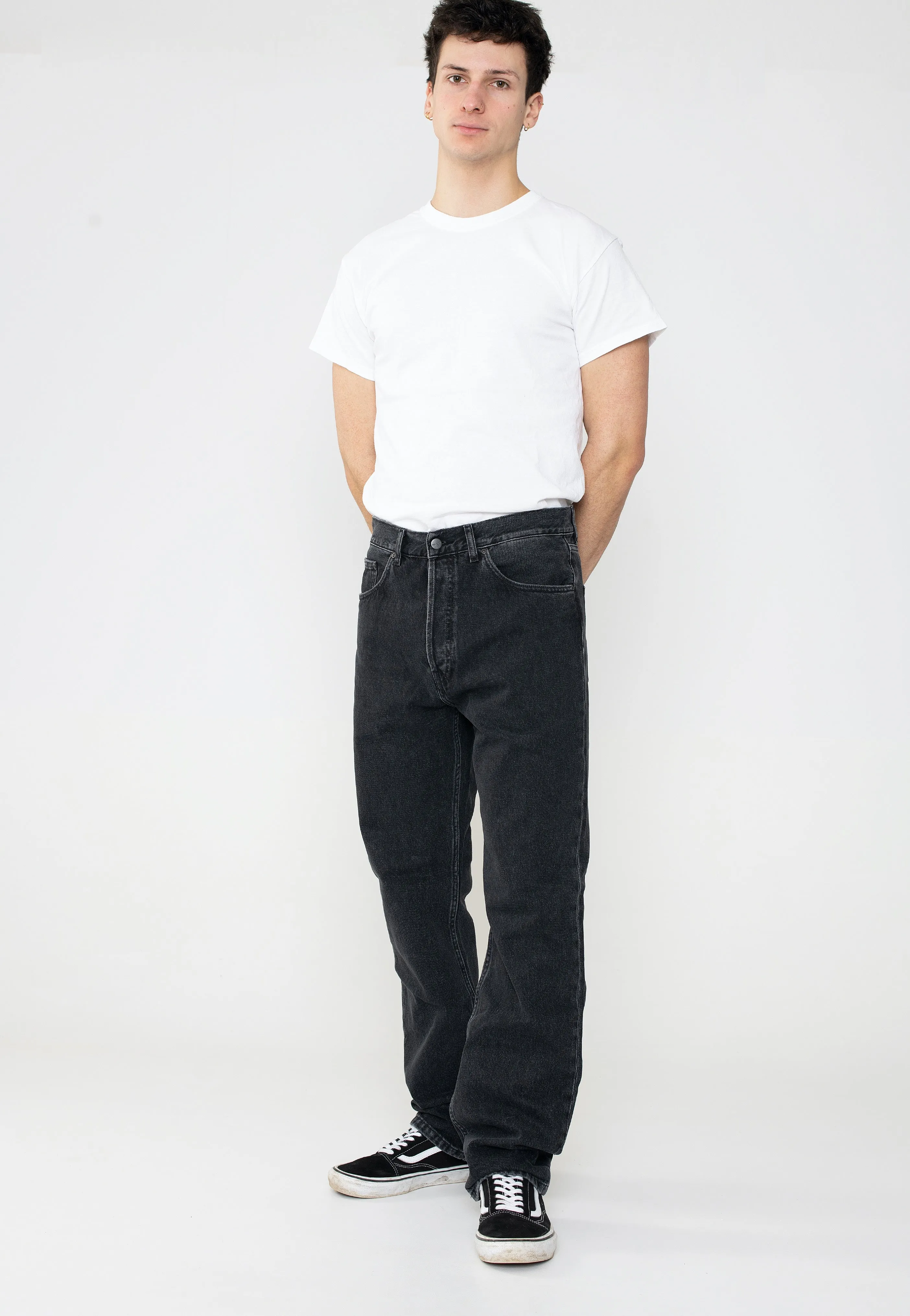Carhartt WIP - Nolan Stone Washed Black - Jeans Body Contour