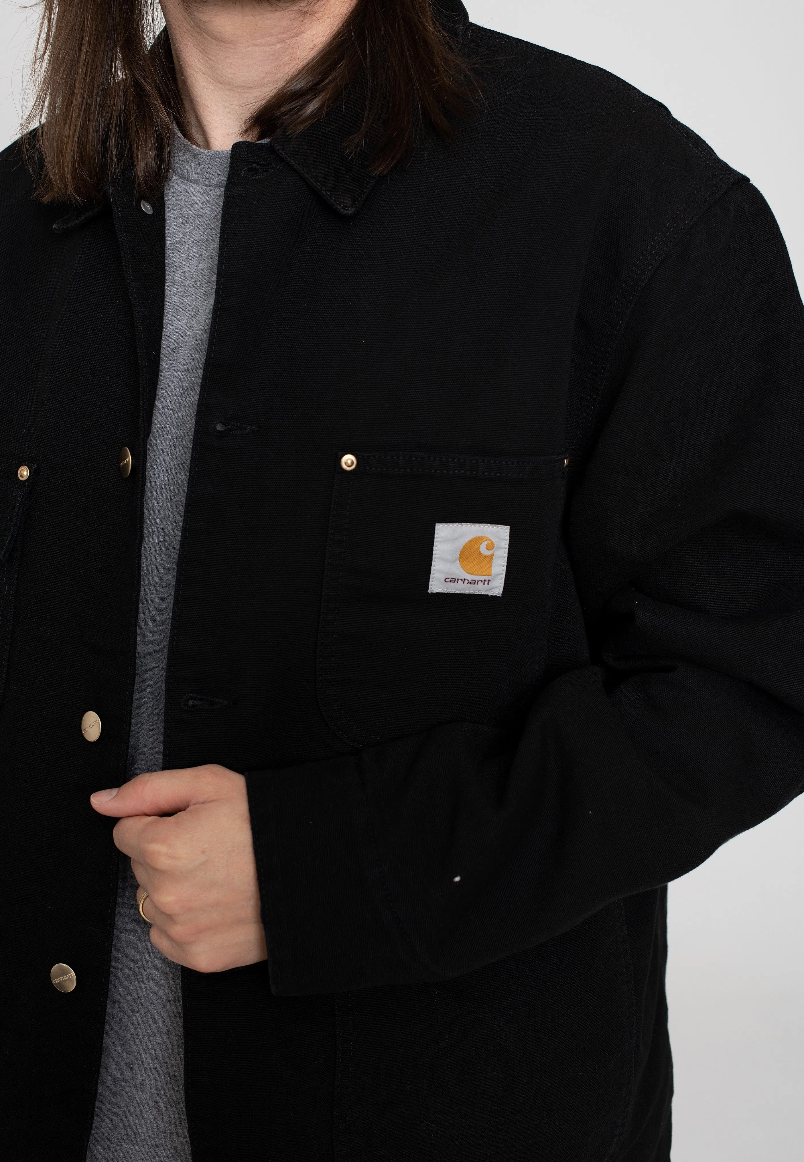 Carhartt WIP - Og Chore Aged Canvas Black/Black - Jacket Embellished piece