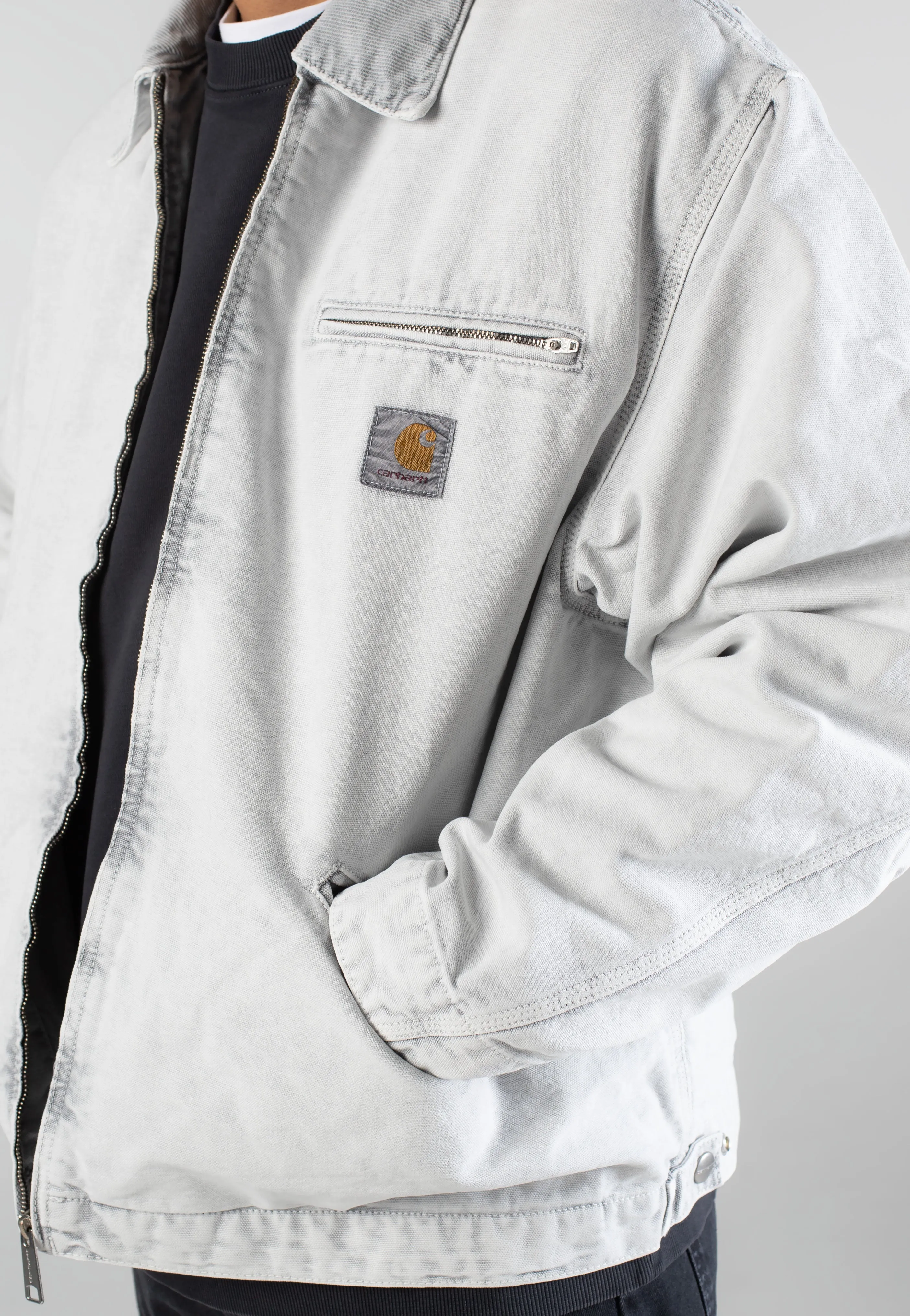 Carhartt WIP - OG Detroit Canvas Black/Black Chalk Wash - Jacket Smart Fit