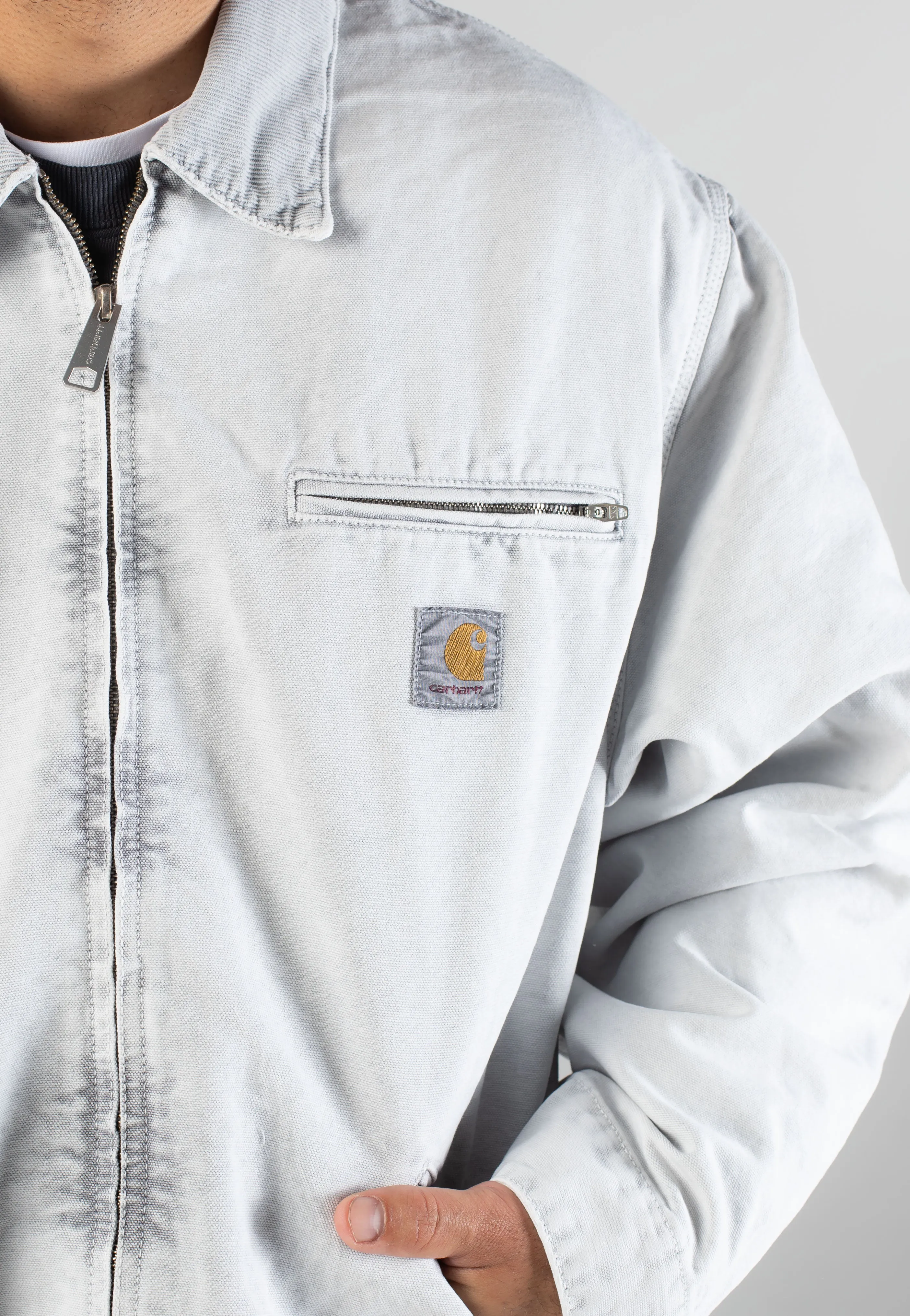 Carhartt WIP - OG Detroit Canvas Black/Black Chalk Wash - Jacket Smart Fit
