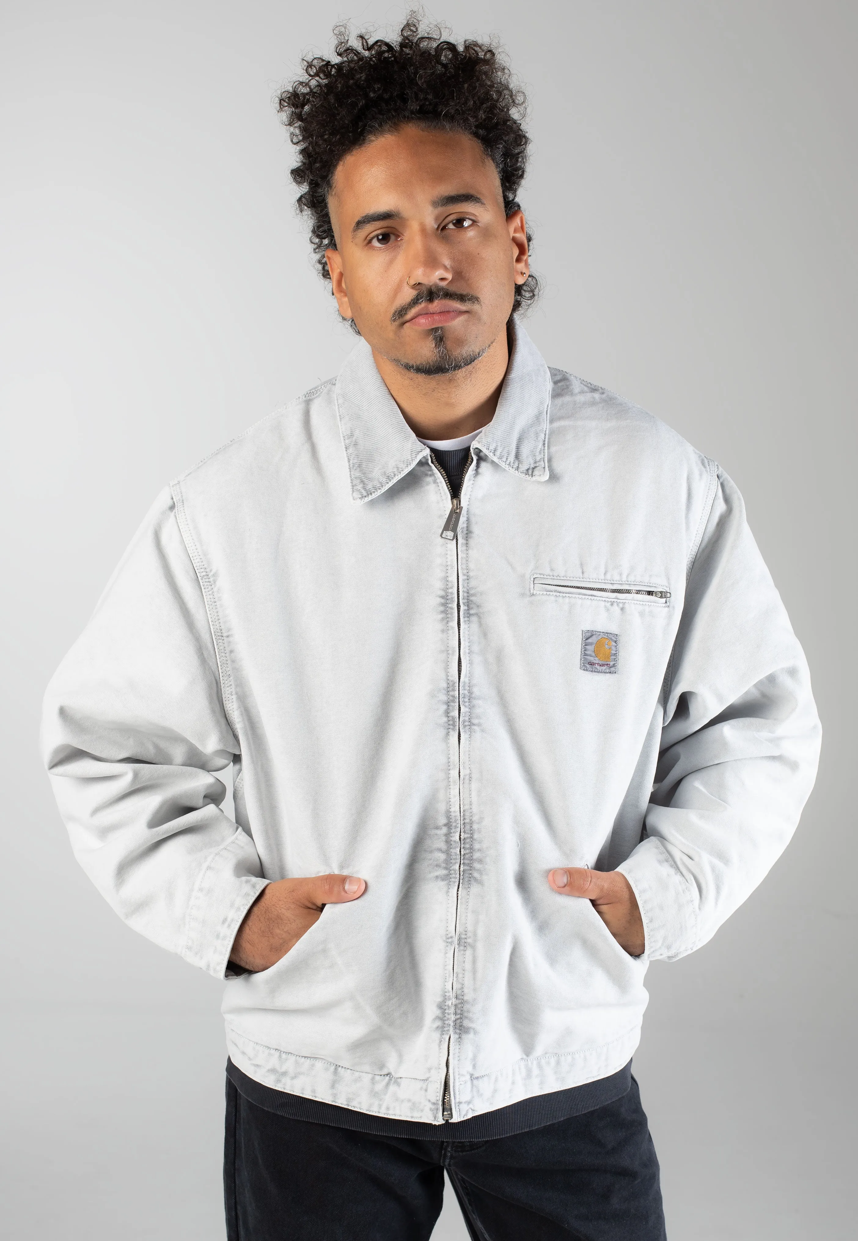 Carhartt WIP - OG Detroit Canvas Black/Black Chalk Wash - Jacket Labor