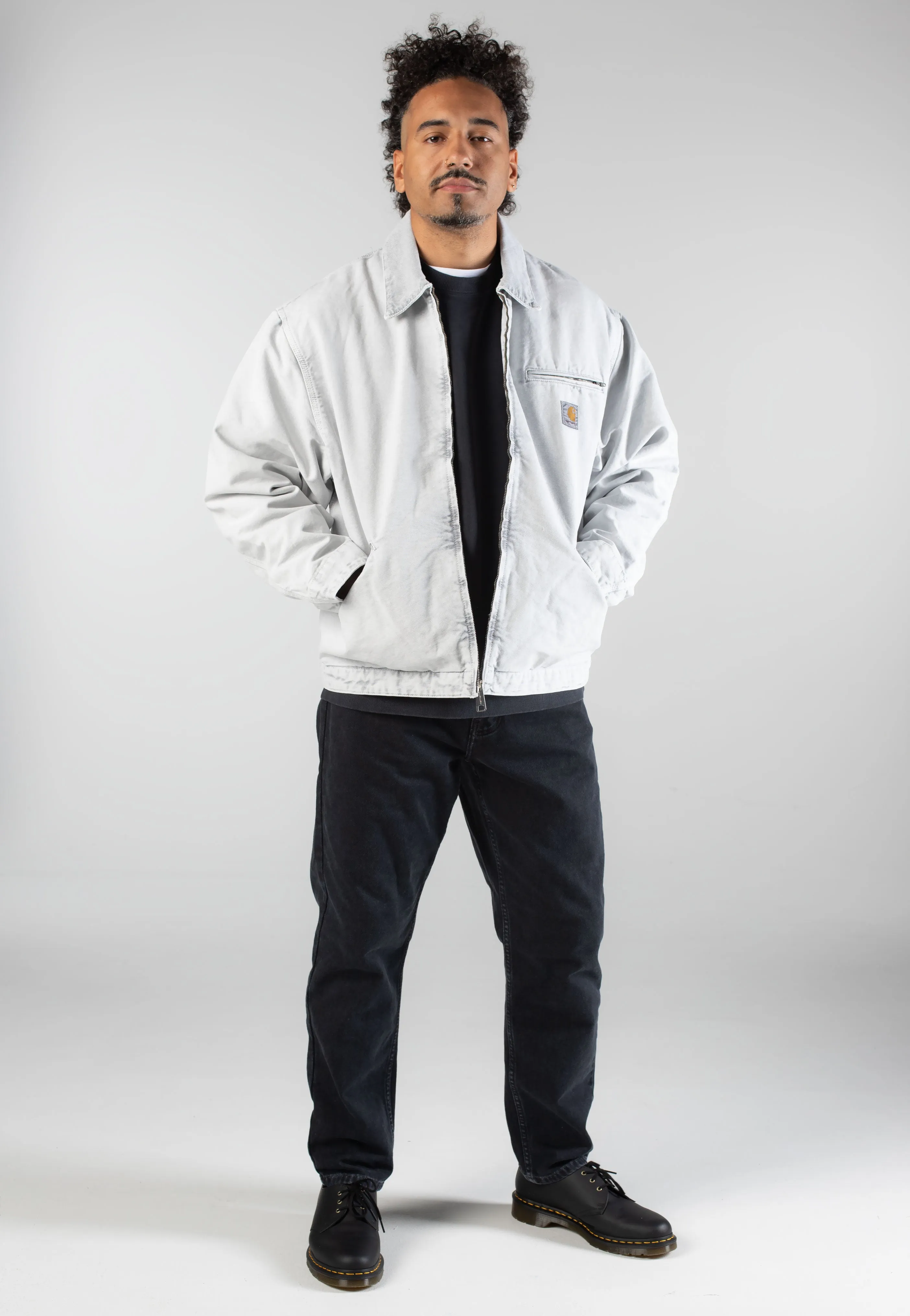 Carhartt WIP - OG Detroit Canvas Black/Black Chalk Wash - Jacket Smart Fit